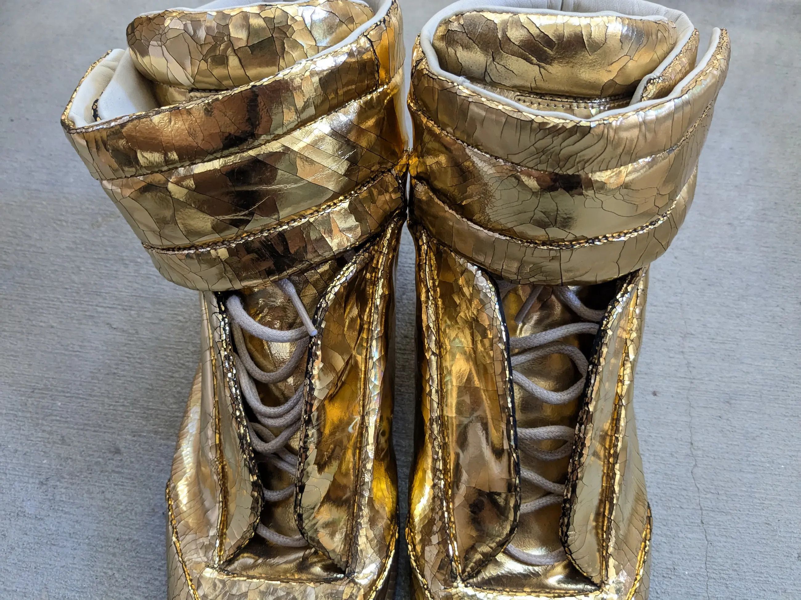 Maison Margiela Maison Margiela Future High Tops Gold 10 43 Cracked Size US 10 / EU 43 - 3 Thumbnail