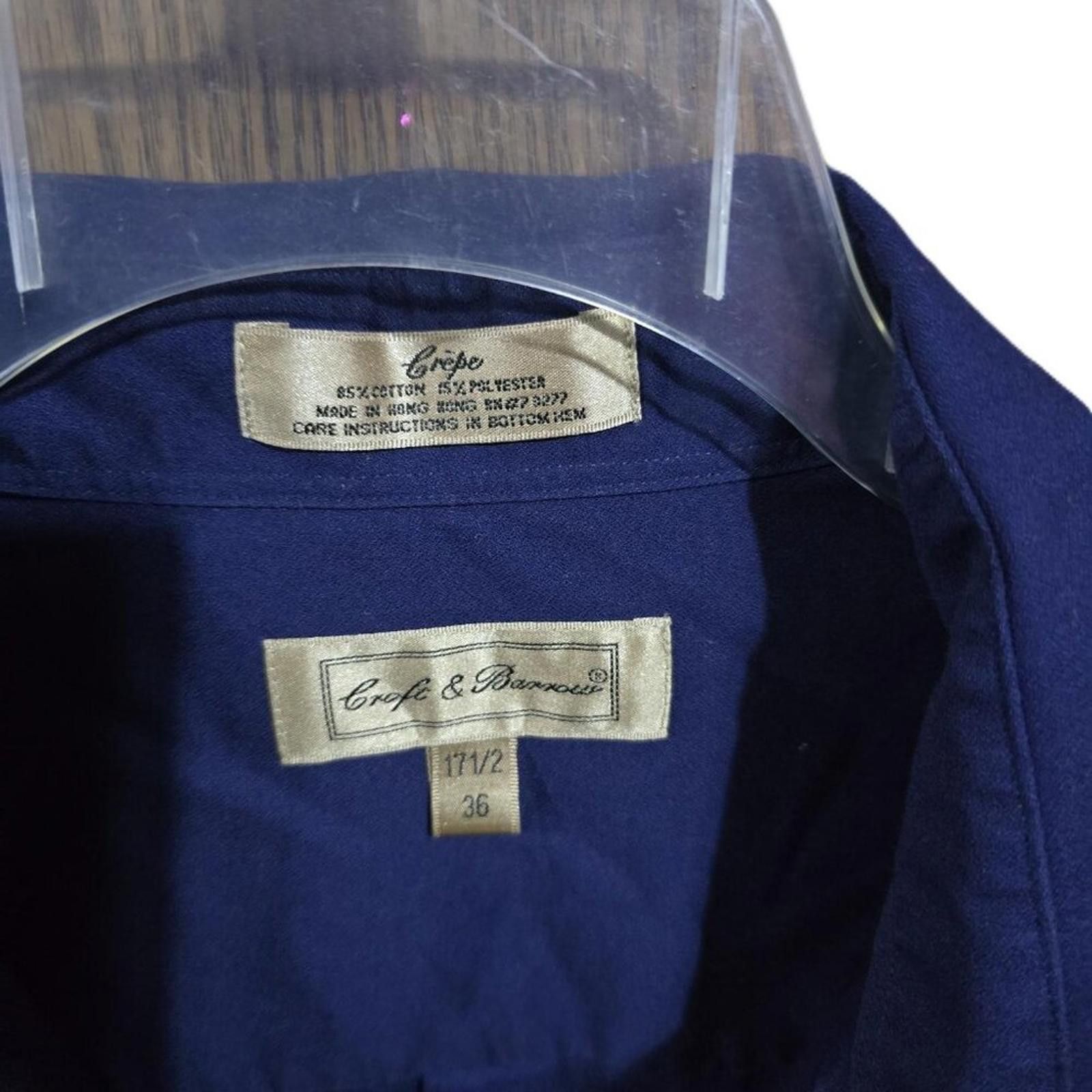 St. Johns Bay St. John's Bay Crepe Button Down Shirt Navy Blue Size US M / EU 48-50 / 2 - 3 Thumbnail