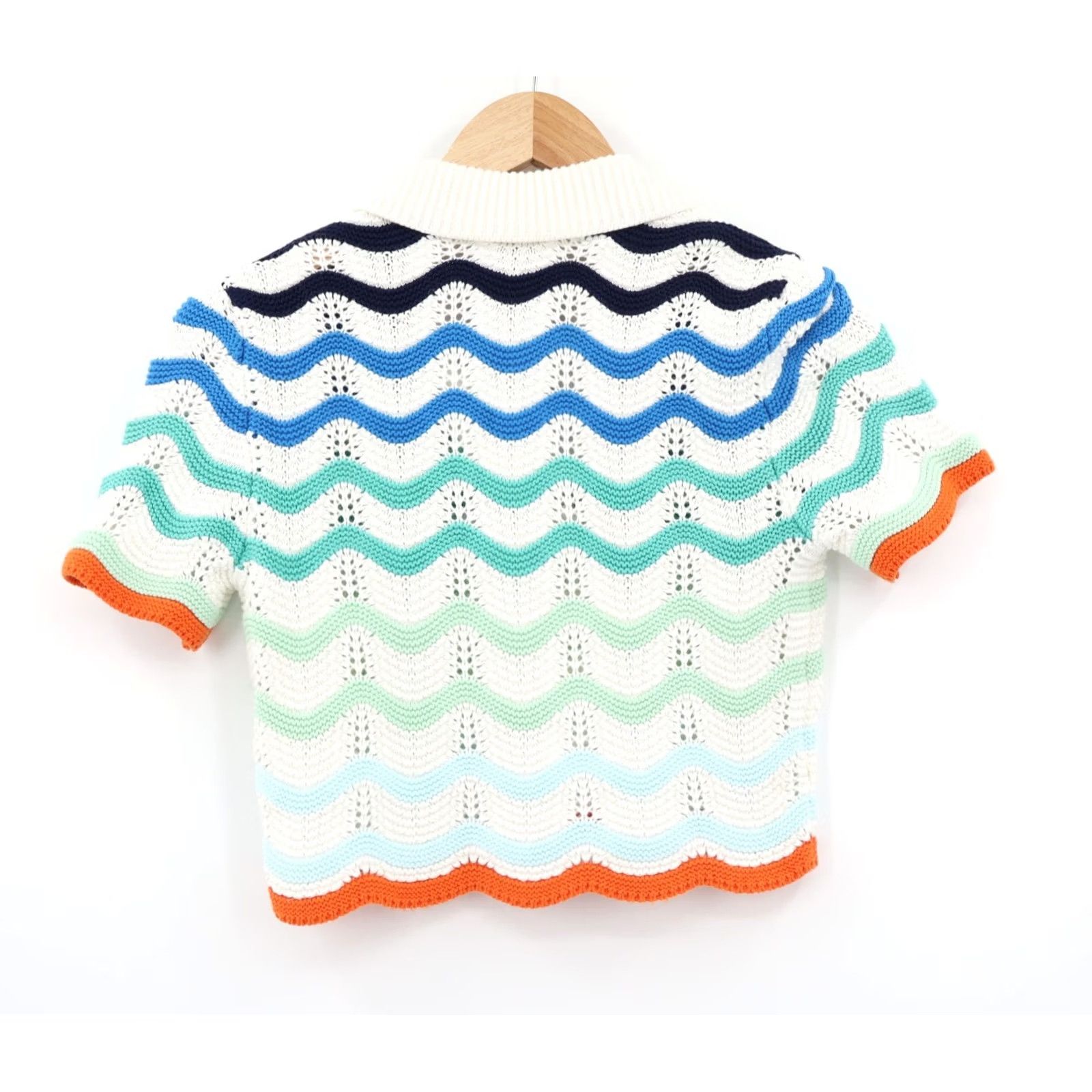 Casablanca Casablanca Women’s Polo Top Cropped Crocheted Multi Color XS Crochet Short Sleeve Polo Shirt Womens Varsity Casual Party/Cocktail Top Size XS / US 0-2 / IT 36-38 - 2 Thumbnail