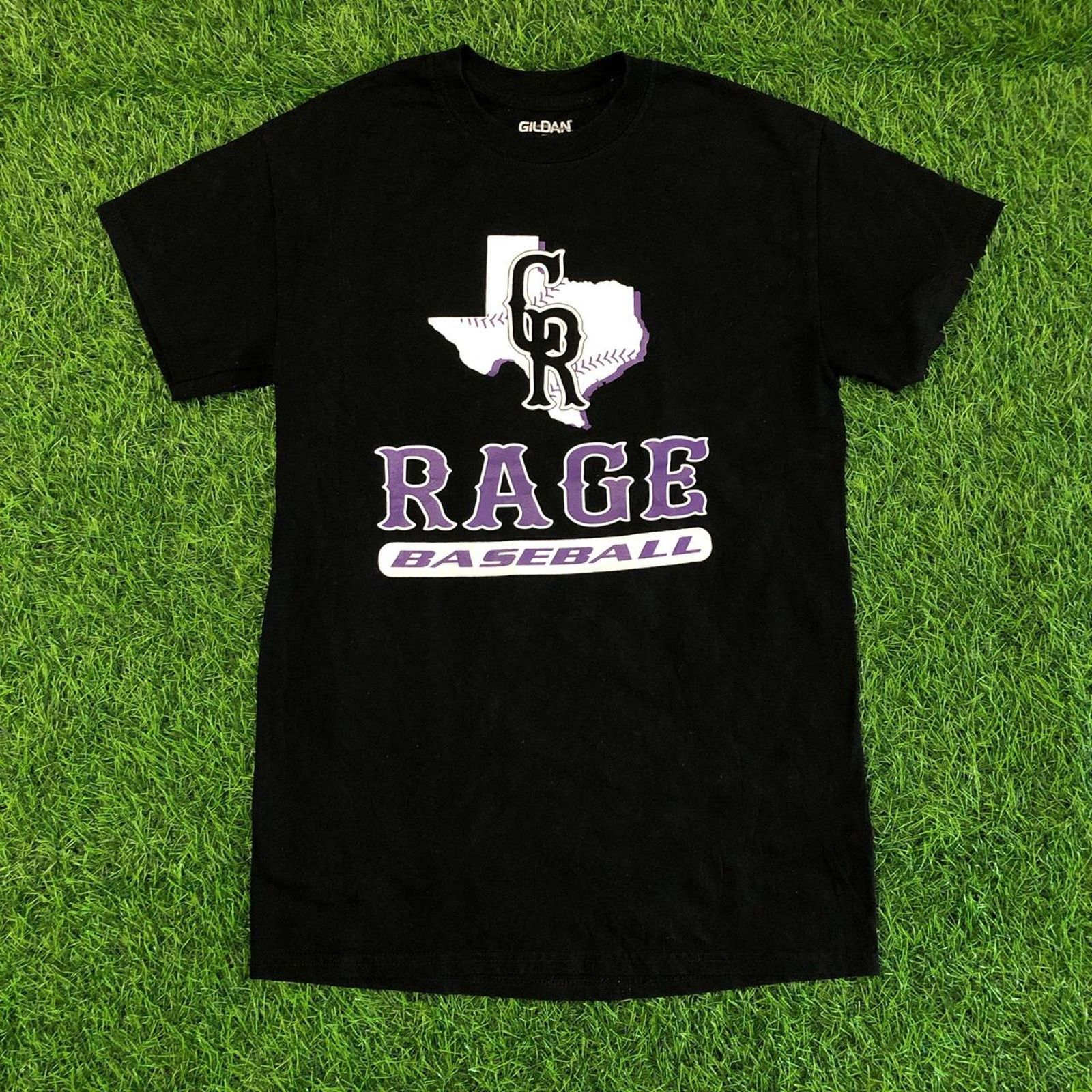 Gildan Black CR ‘Rage Baseball’ Cedar Ridge Graphic Number Tee Size US S / EU 44-46 / 1 - 1 Thumbnail
