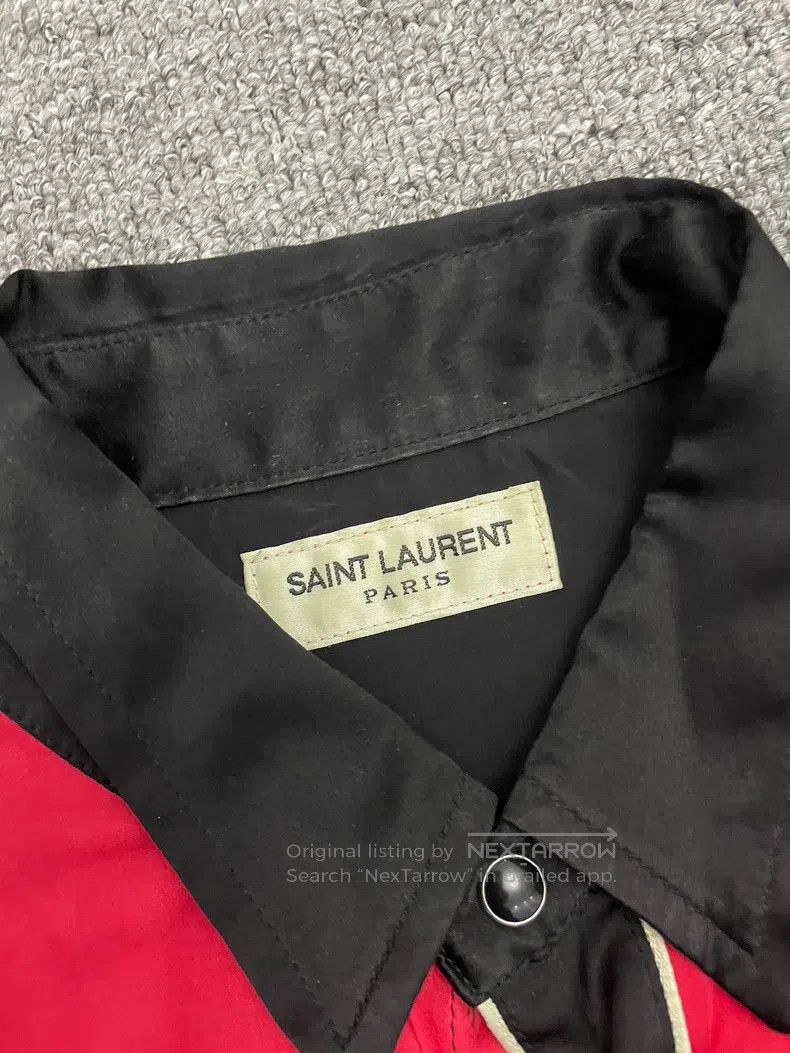 Saint Laurent Paris Saint Laurent Paris Black and Red Silk Shirt Size US M / EU 48-50 / 2 - 4 Thumbnail