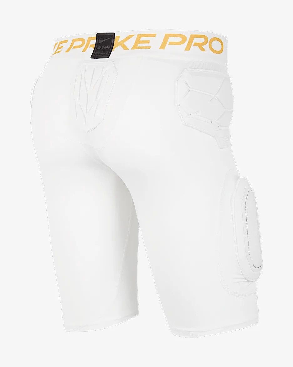 Nike Nike Pro Hyper Strong Football Padded Shorts White/Gold Size US 34 / EU 50 - 2 Thumbnail