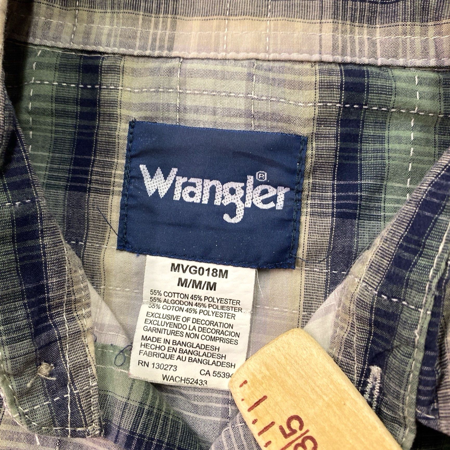 Wrangler VINTAGE Wrangler Pearl Snap Plaid Western Cowboy Shirt Mens Medium Blue Size US M / EU 48-50 / 2 - 2 Thumbnail