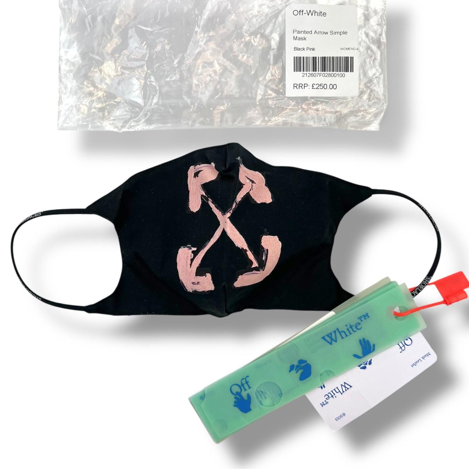 Off-White Off-White Painted Arrows Face Mask Black Pink Size ONE SIZE - 1 Thumbnail