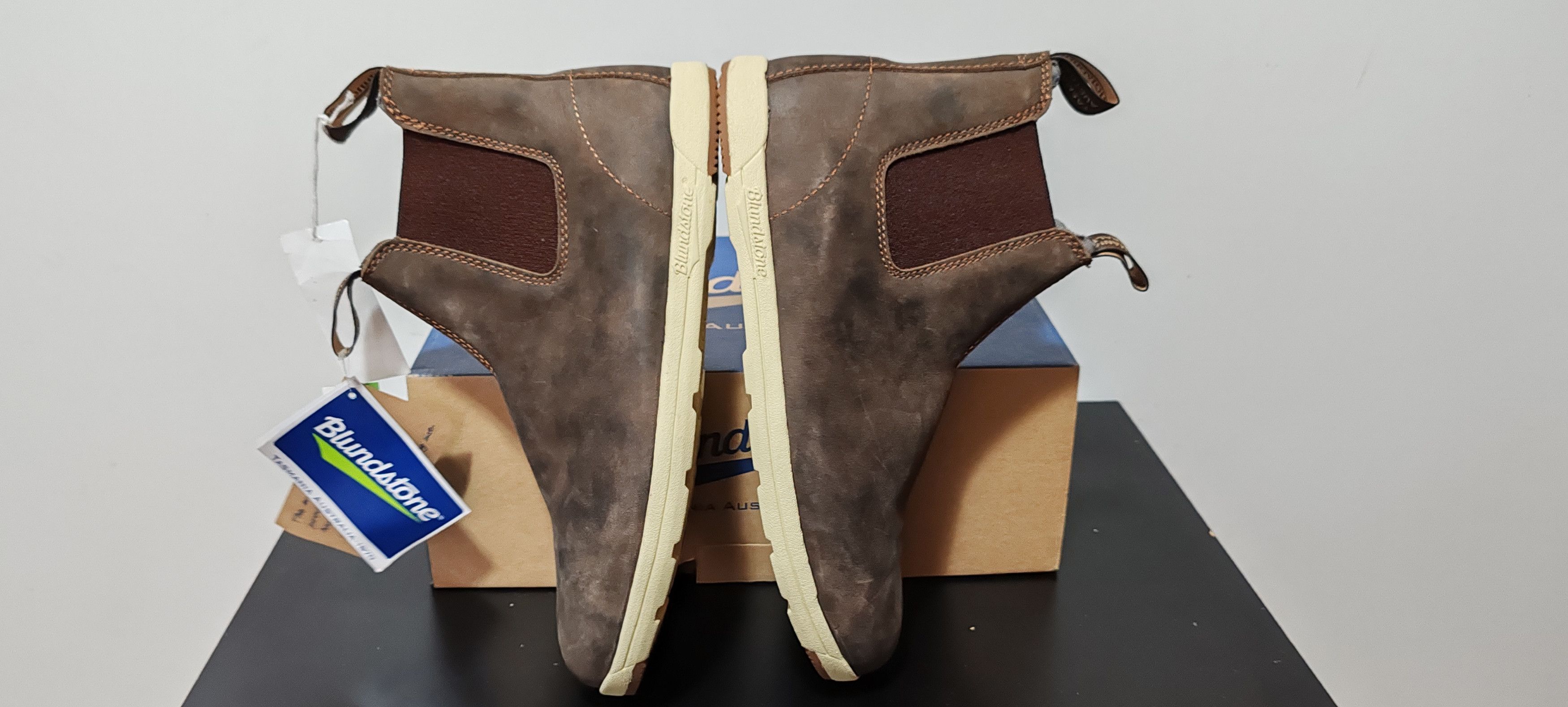 Blundstone Bootes Chelsea Blundstone/Rusti en Cuir Marron Tg:43,5 Size US 9.5 / IT 39.5 - 8 Thumbnail