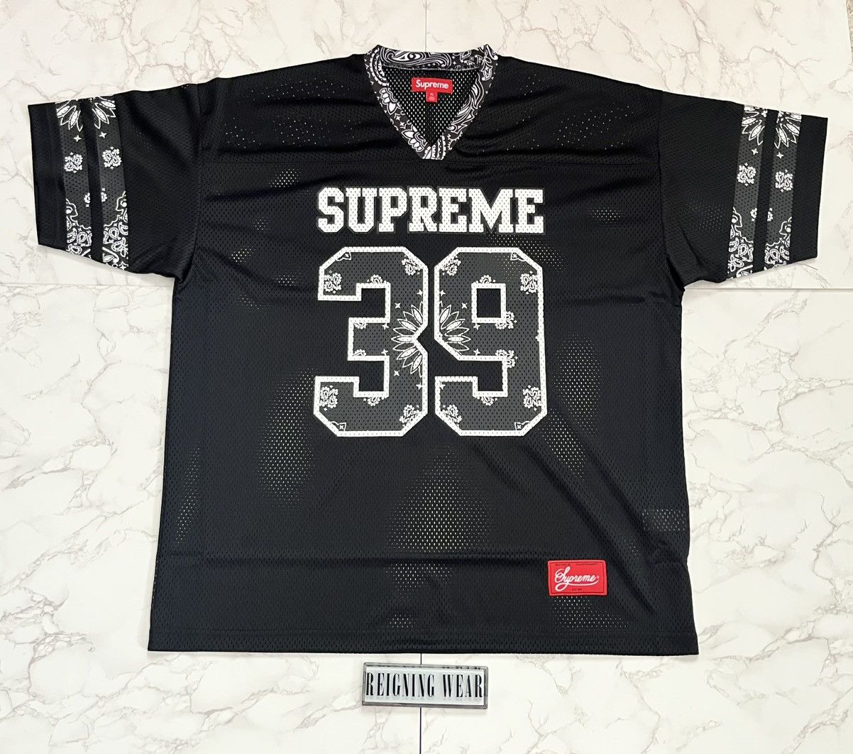 Supreme Supreme Bandana Football Jersey Black | Grailed