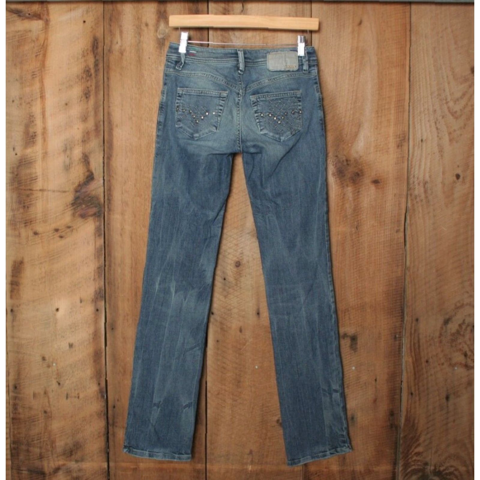 Diesel DIESEL Newz Wash 008N8 Stretch Denim Straight Leg Blue Jeans Women's 26x32 Size 26" / US 2 / IT 38 - 2 Thumbnail