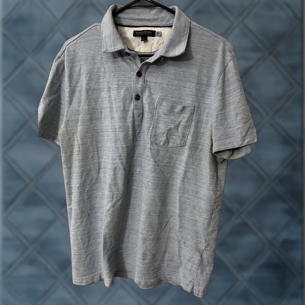 Banana Republic Banana Republic Polo Shirt Mens Performance Pique Shirt Size Large Blue Adult Polo Shirt Regular Fit Blue Mens Size US L / EU 52-54 / 3 - 1 Thumbnail