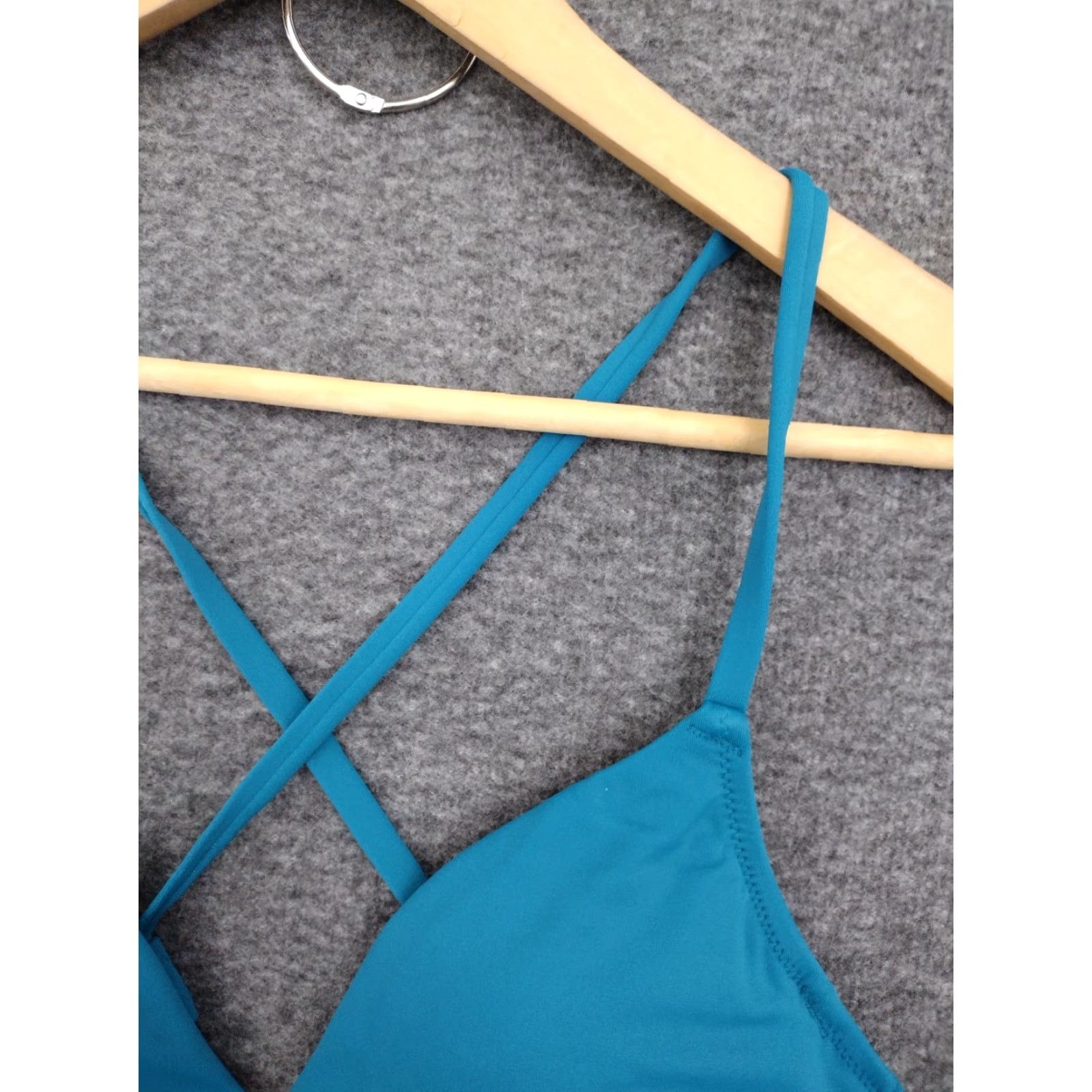 Vintage Shade & Shore Bikini Top Womens 34B Blue Keyhole Padded Spaghetti Strap Solid Swim Top - 34 B - Hand Wash Only - 1 Piece - Regular - XS? Size XXS / US 00 / IT 34 - 7 Thumbnail