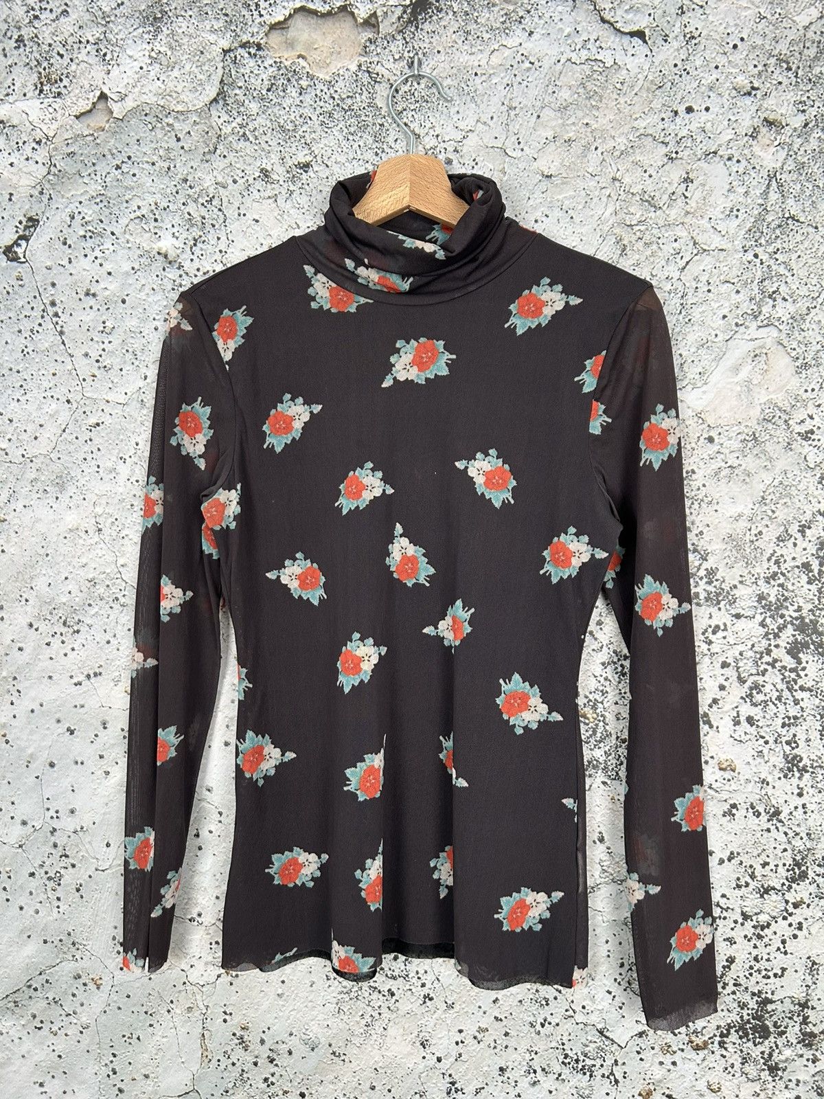 Ganni Ganni Flowers Mesch Top Avant Garde Designer Scandi Size M / US 6-8 / IT 42-44 - 1 Thumbnail