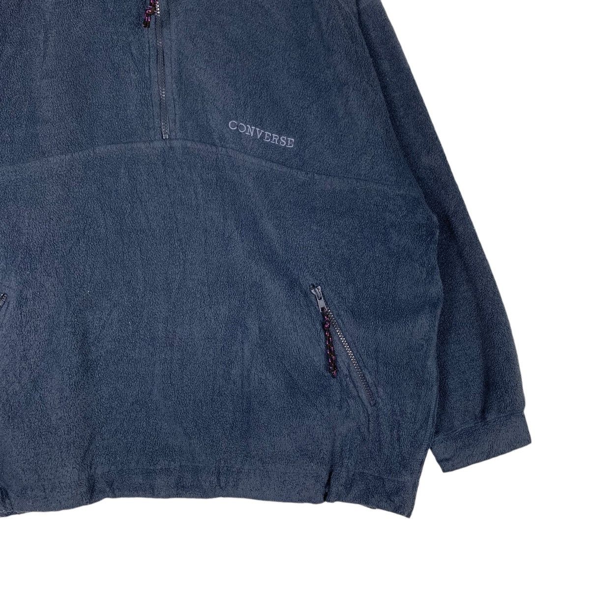 Converse CONVERSE Small Logo Half Zip Blue Fleece Pullover #1406-C59 Size US L / EU 52-54 / 3 - 4 Thumbnail