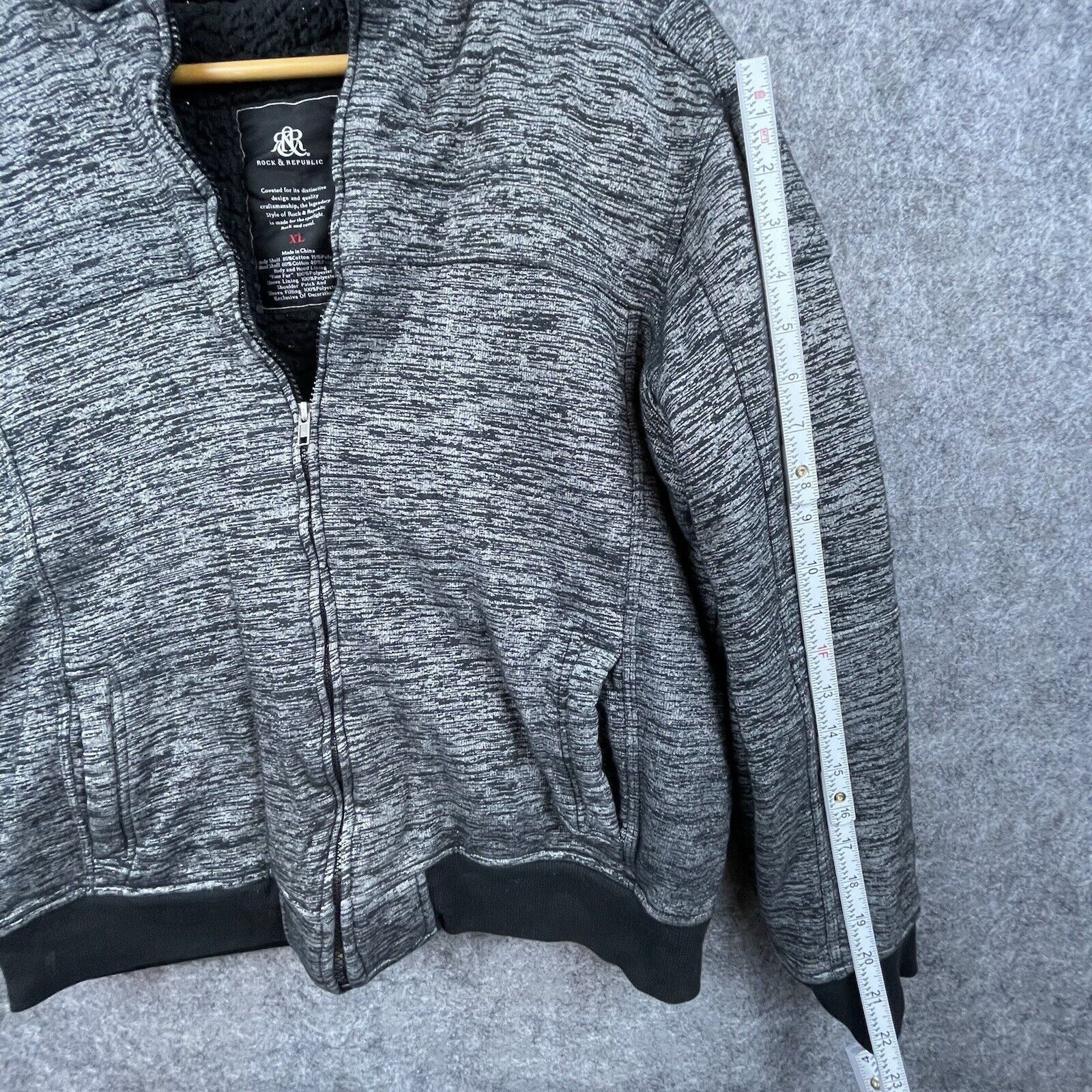 Rock & Republic Rock & Republic Hoodie Mens Extra Large Grey Sherpa Lined Size US XL / EU 56 / 4 - 7 Thumbnail
