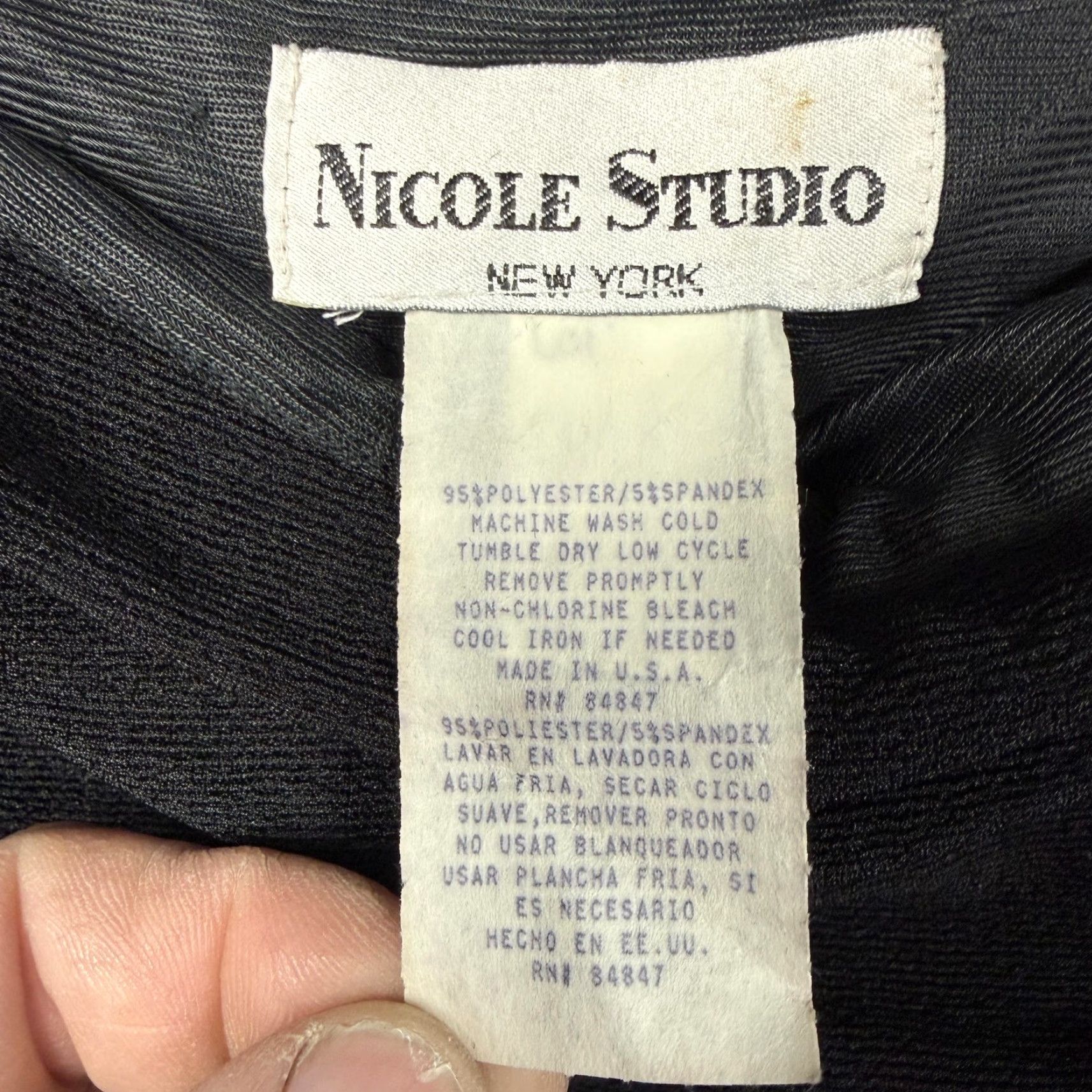 Vintage VINTAGE Nicole Studio 90 Y2K Dress Maxi Women Black Solid Long Sleeve Knit Office Siren Glam Corporate Goth 6 XS? Size M / US 6-8 / IT 42-44 - 5 Thumbnail