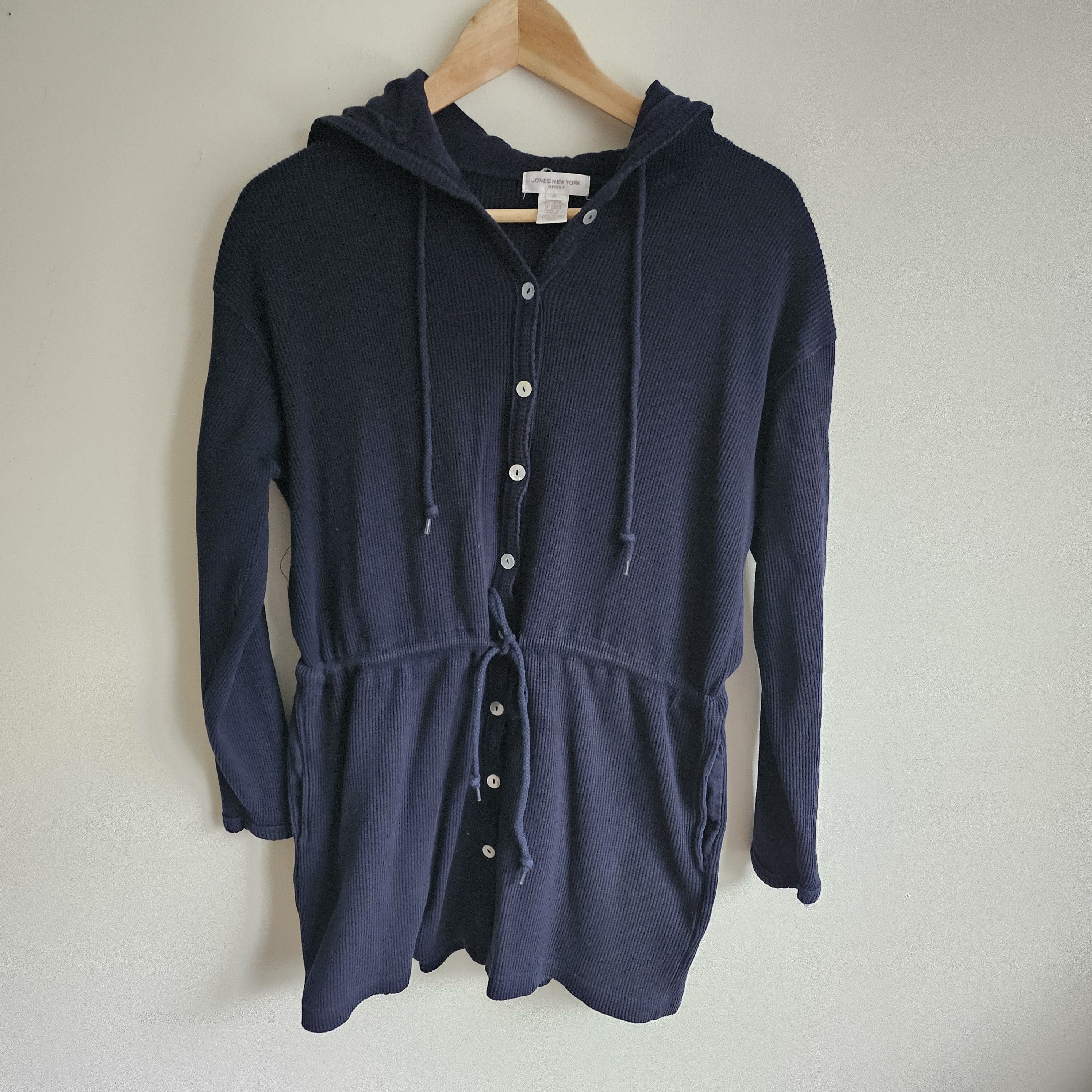 Jones New York × Vintage Jones New York Women's Hooded Thermal Jacket Cotton, Macau Size S / US 4 / IT 40 - 2 Thumbnail