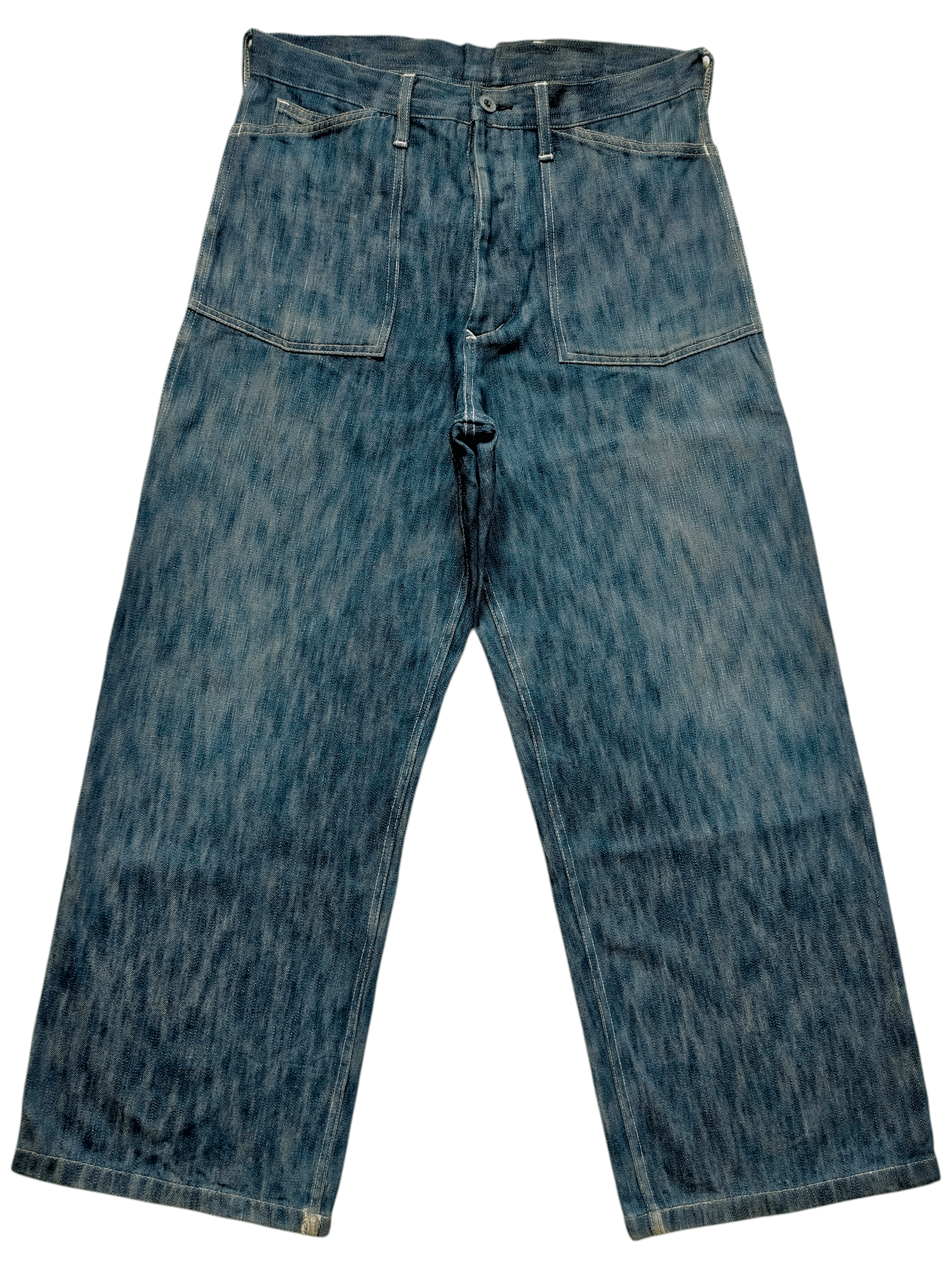 Dry Bones 🔥Rare Vtg Dry Bones 1930s-40s Buckle back Wide Leg Jeans Size US 33 - 1 Thumbnail