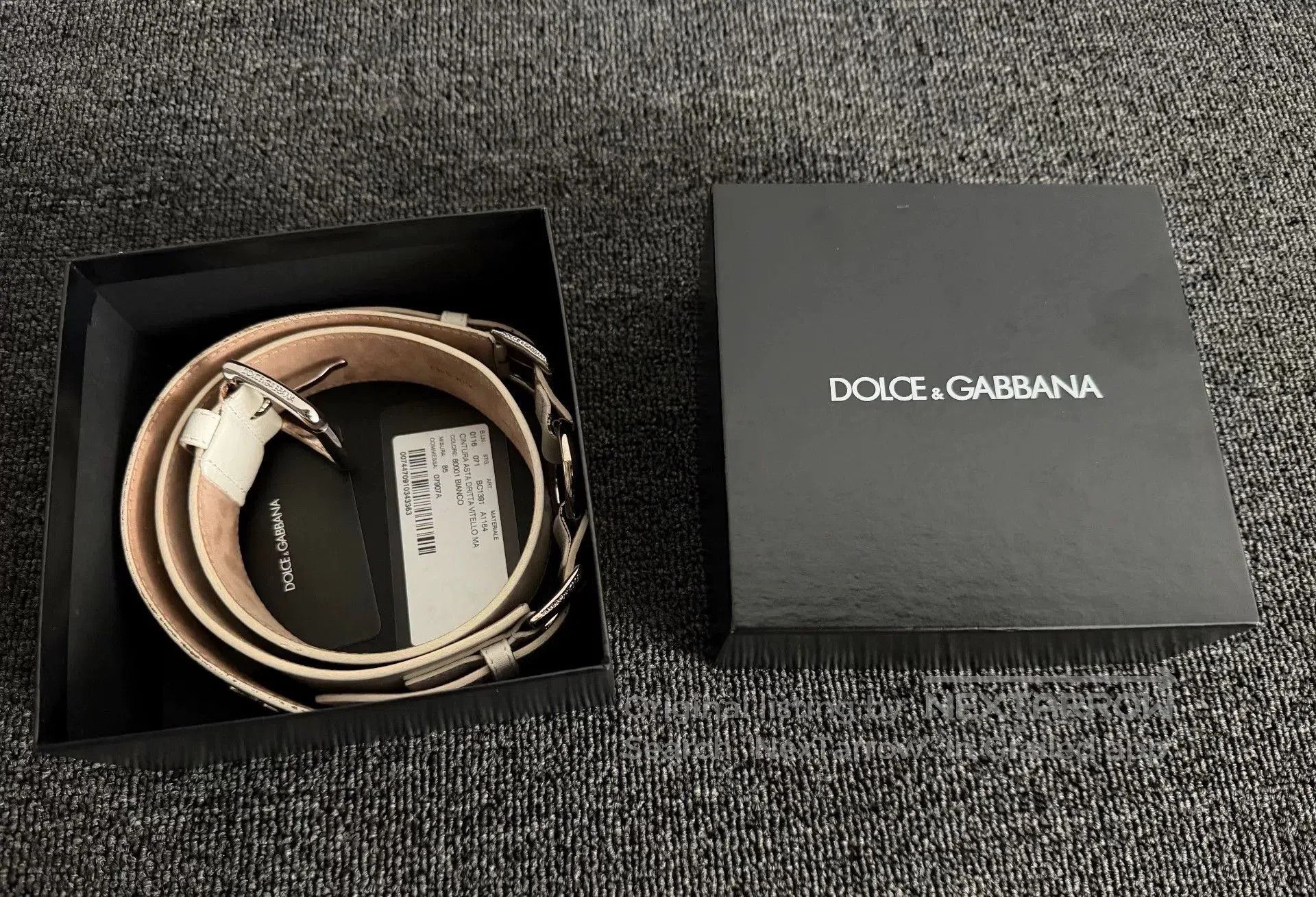 Dolce & Gabbana Dolce&Gabbana White Leather Belt. Size ONE SIZE - 5 Thumbnail
