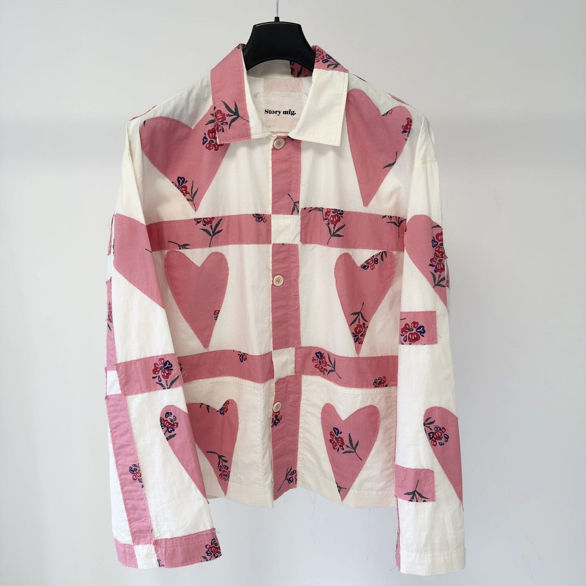 Story Mfg. S/S 24 Sample ‘Patch Work Hearts’ Over Shirt Size US M / EU 48-50 / 2 - 1 Thumbnail