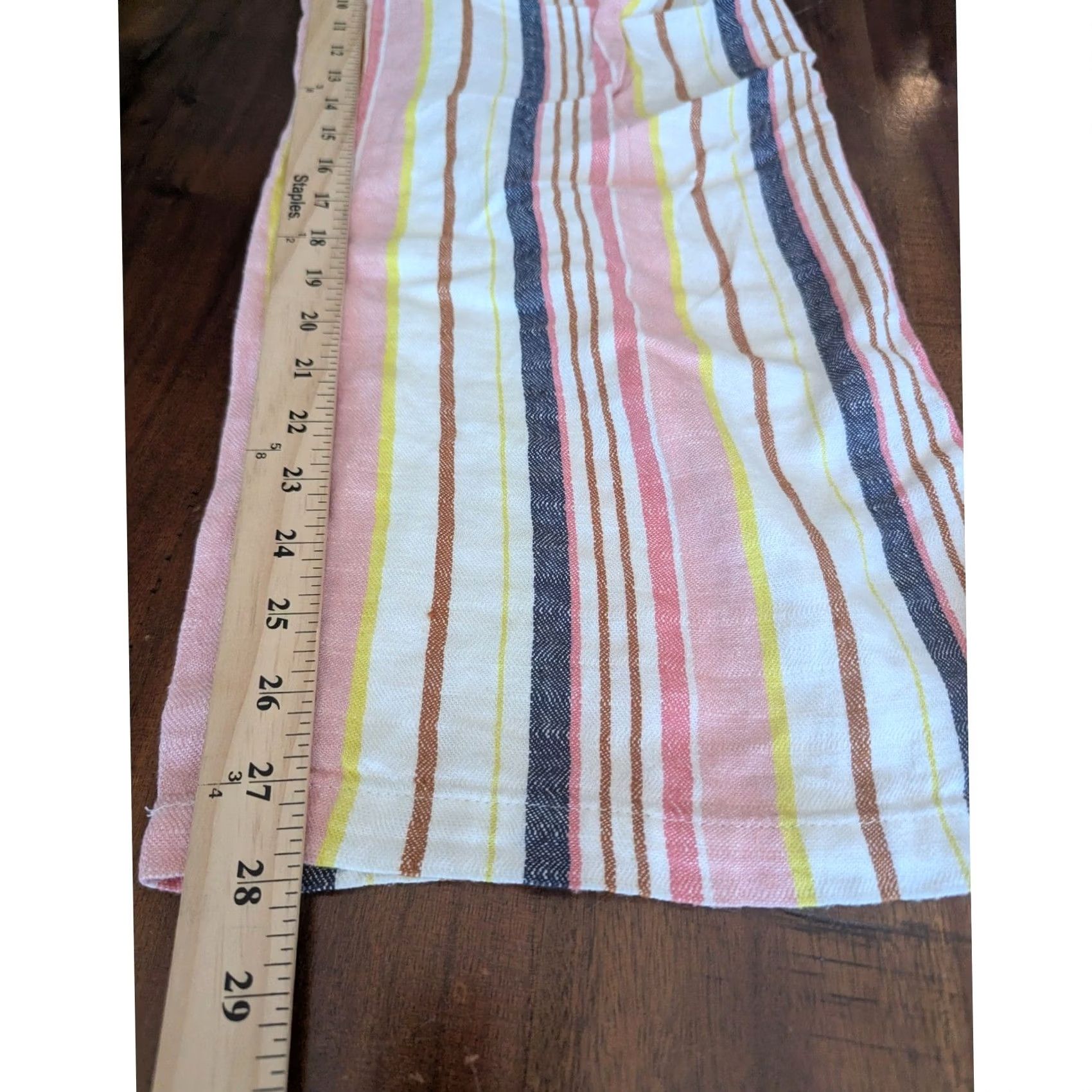Old Navy Old Navy Multicolor Striped Linen Blend Wide Leg Drawstring Pants Casual Sz L Size 36" / US 14 / IT 50 - 6 Thumbnail