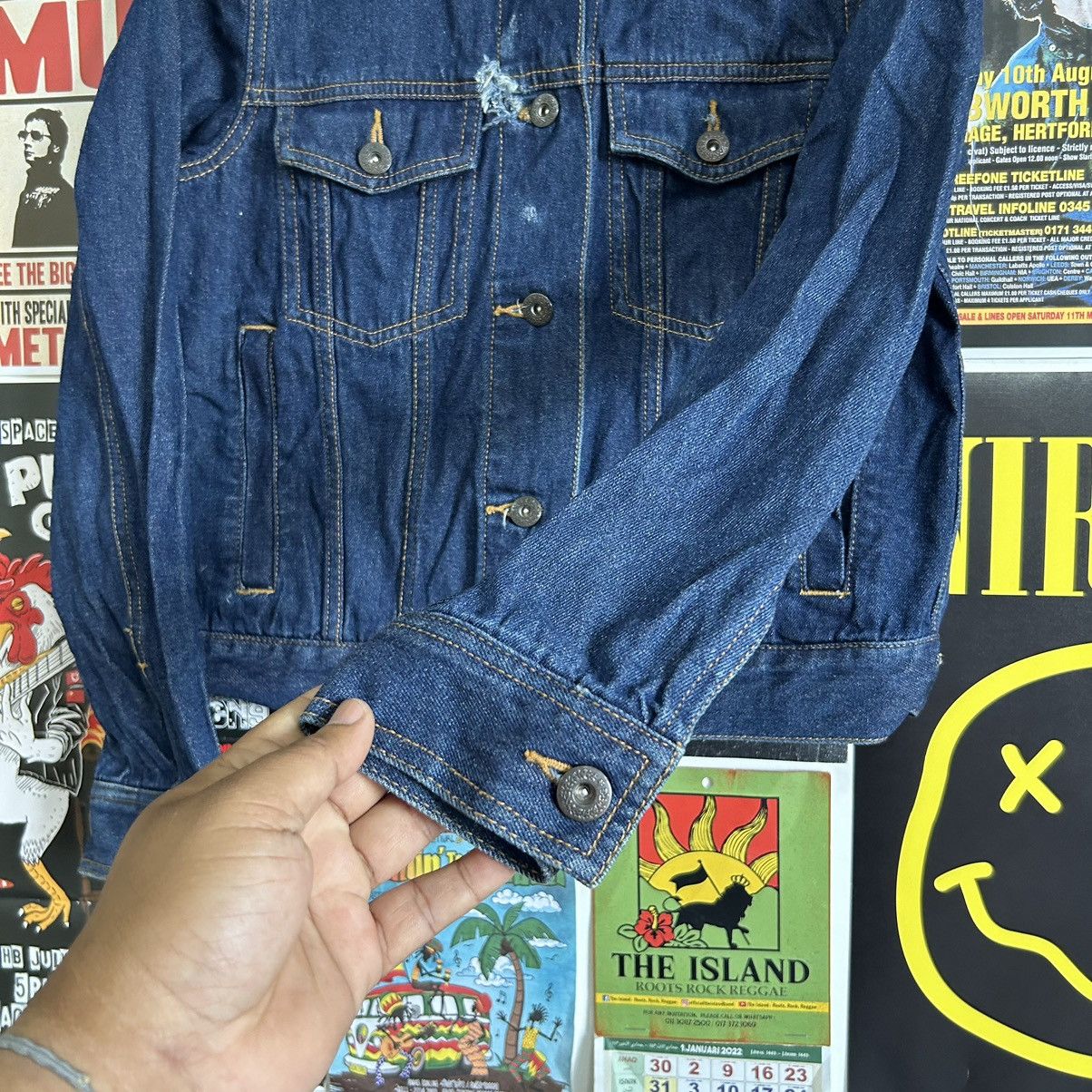 Vintage Vintage GU Denim Distressed Denim Jacket Size M / US 6-8 / IT 42-44 - 5 Thumbnail
