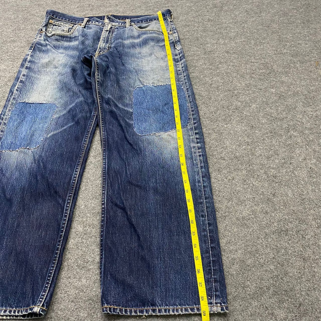 Levi's 💥Vintage Levis 503 Patchwork Denim Kurt Cobain Style Size US 36 / EU 52 - 3 Thumbnail