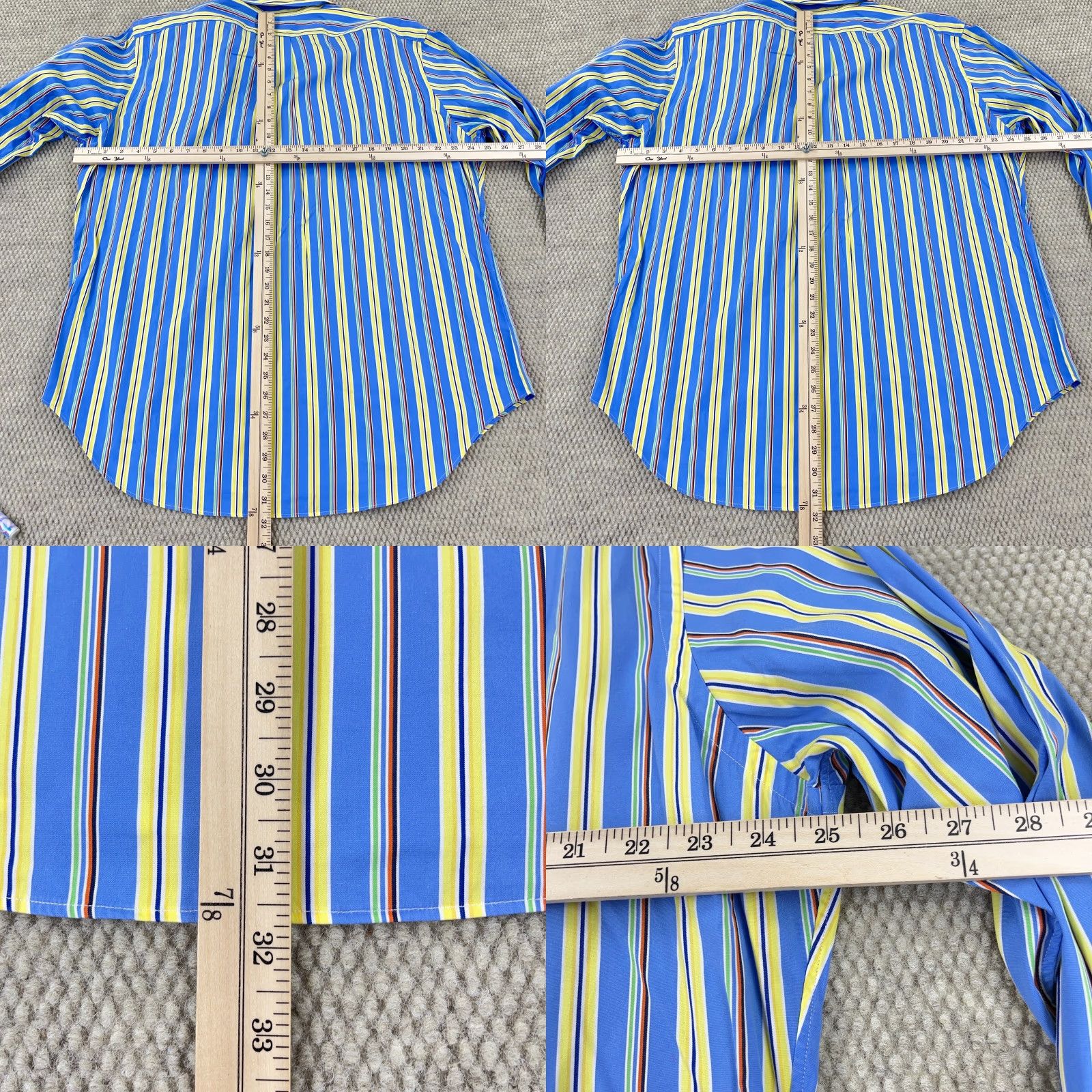 Ralph Lauren Ralph Lauren Shirt Men XL Blue Yellow Button-Up Classic Fit Striped Poplin Size US XL / EU 56 / 4 - 9 Thumbnail