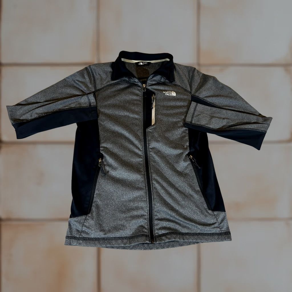 The North Face The North Face Jacket Mens S Gray Softshell Zip Full-Zip Pockets Stand-Up Collar Colorblock Hiking TNF Size US S / EU 44-46 / 1 - 1 Thumbnail