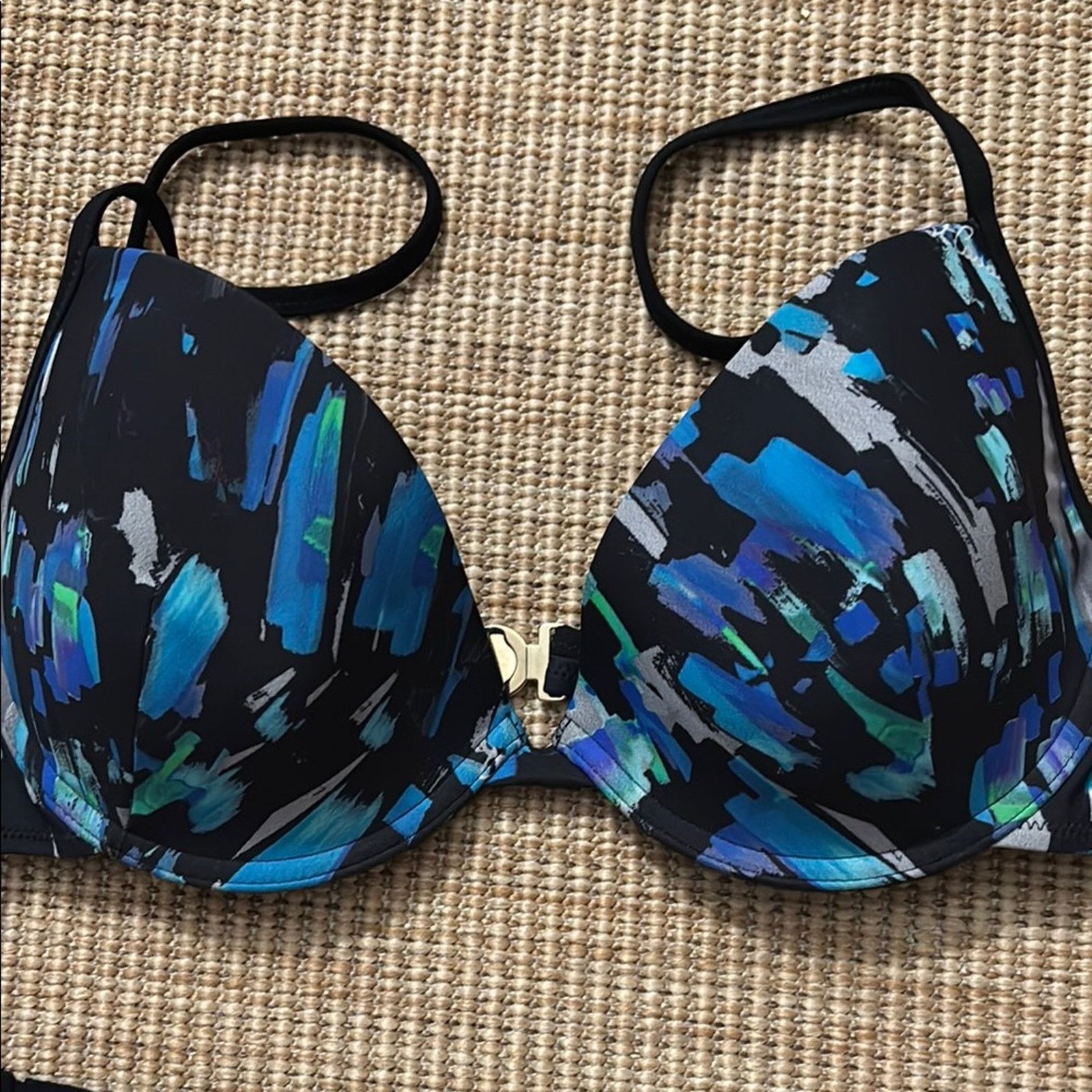 Just Cavalli NWT Just Cavalli Blue and Black Bikini Set with Artistic L Size ONE SIZE - 6 Thumbnail