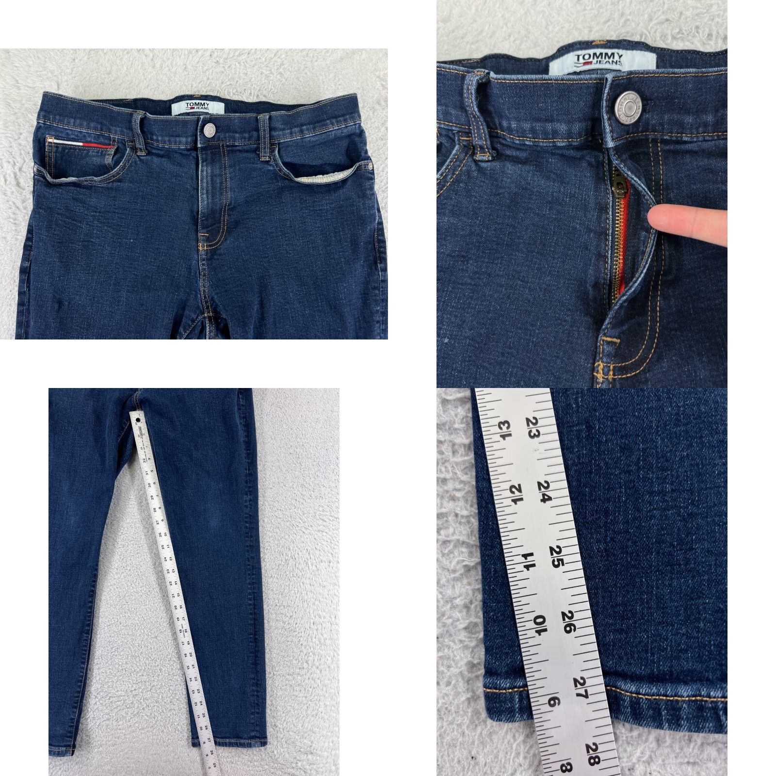 Tommy Hilfiger Tommy Hilfiger Jeans Womens 34 Blue Denim Slim Tapered Dark Wash Mid Rise Size 24" / US 00 / IT 34 - 8 Thumbnail