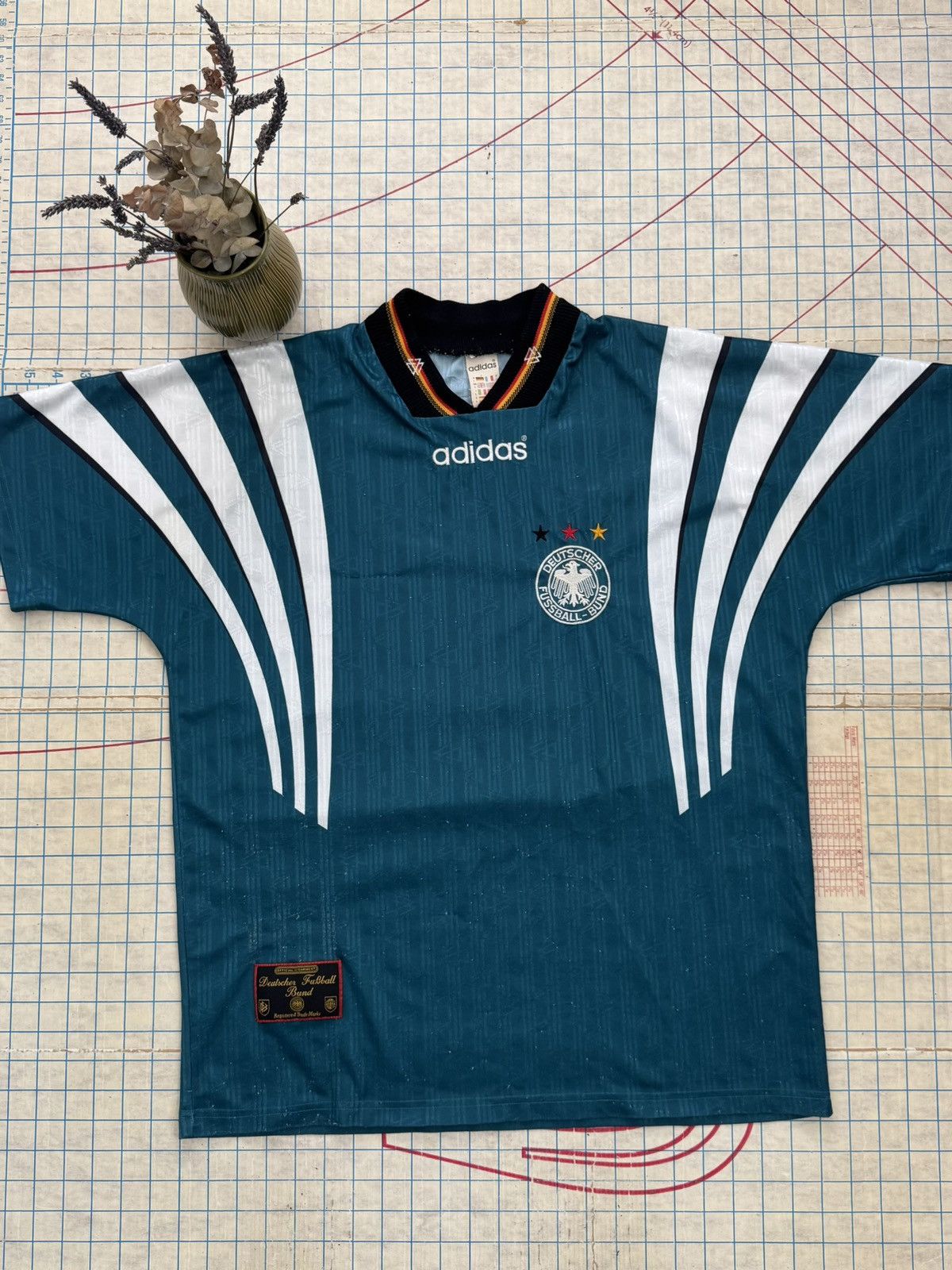 Vintage 96 Adidas Germany Jersey Green Size Large Authentic