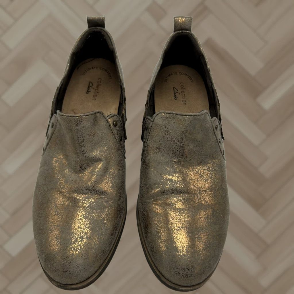 Clarks Clarks Collection Trish Bell Loafer Brown Womans 8 M Studded Slip On Bootie Metal Size US 6 / IT 36 - 1 Thumbnail