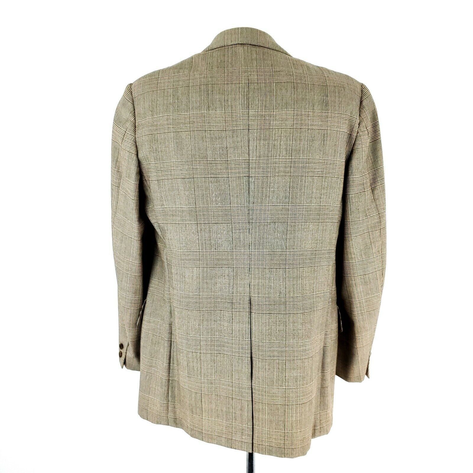 Hickey Freeman Vintage Hickey Freeman 2 Button Blazer 40R Brown Glen Plaid Size 40R - 6 Thumbnail