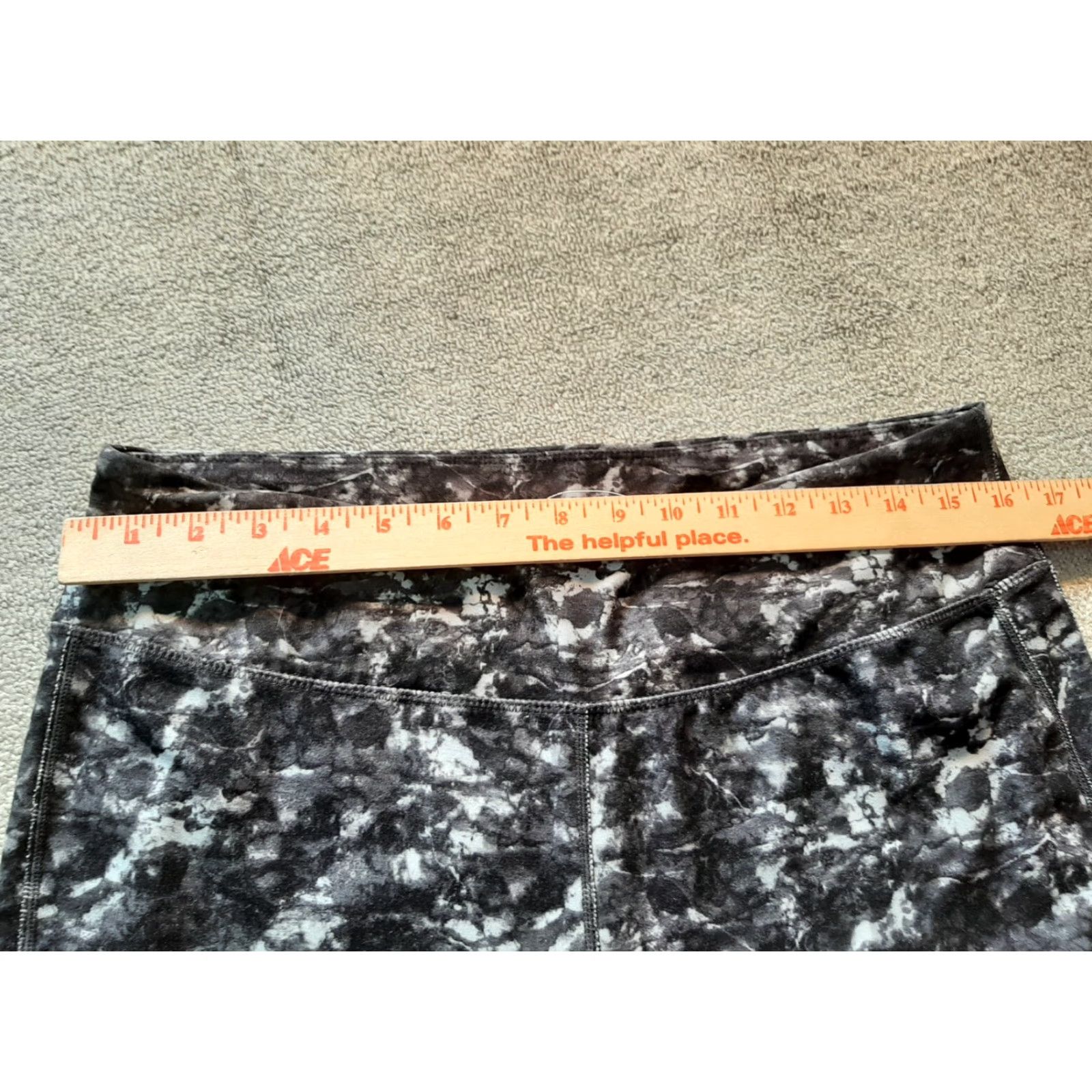Vintage Tangerine Womens Pants L Marbel Design Black Gray Stretch Activewear Regular Size Large Womens Pants Size 36" / US 14 / IT 50 - 4 Thumbnail