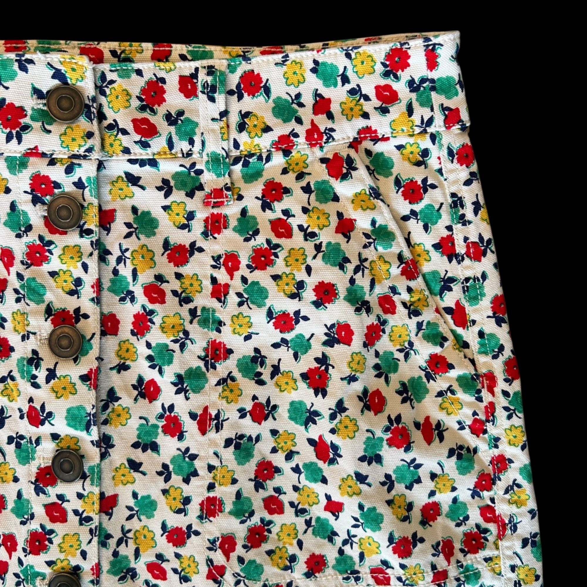 J.Crew J. Crew Mercantile White Novelty Floral Denim Button Front S Size 26" / US 2 / IT 38 - 2 Thumbnail