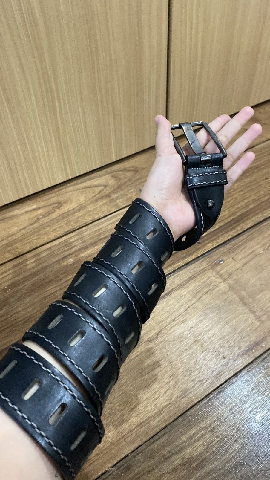 Leather × Vintage Y2K belt vintage leather black Size ONE SIZE - 1 Thumbnail