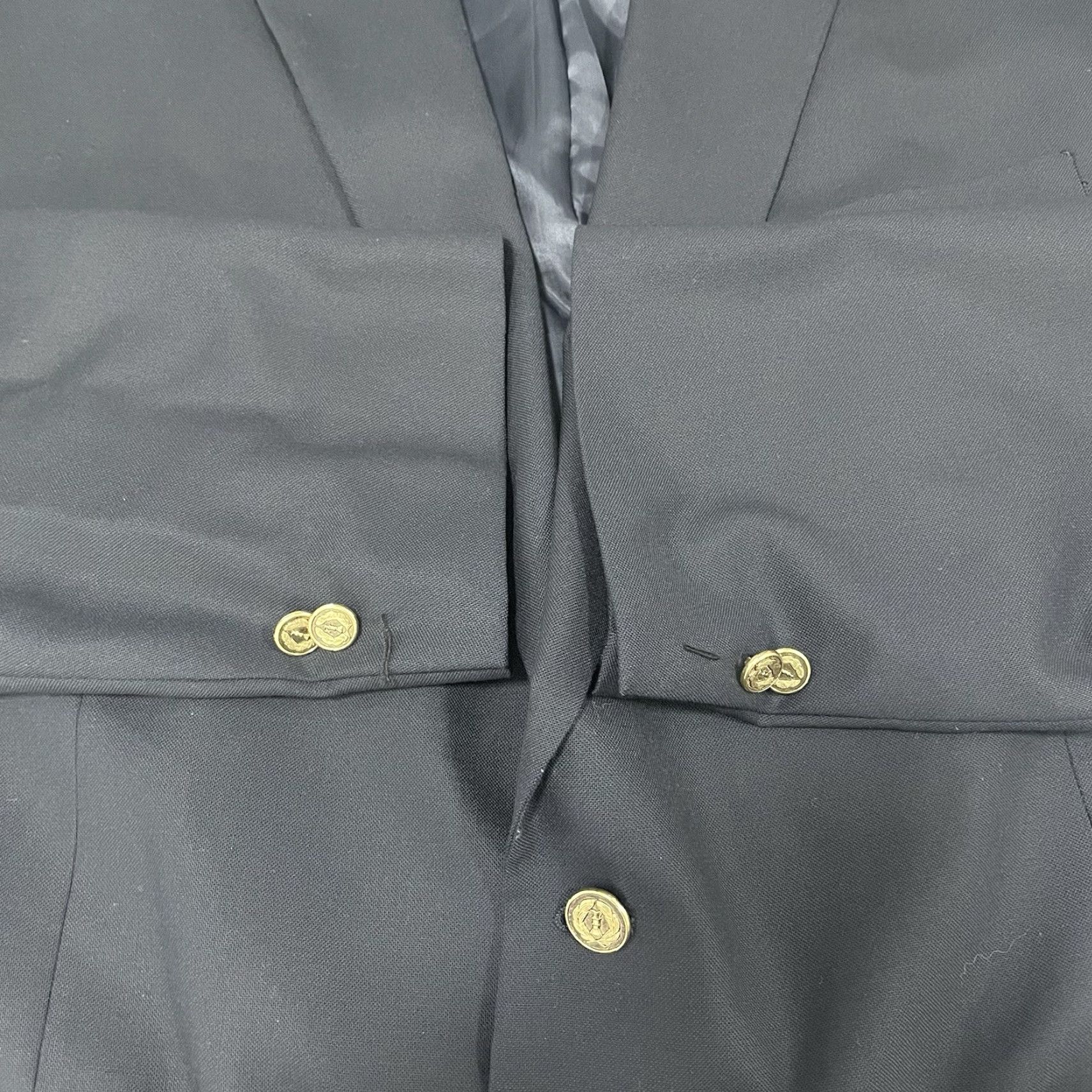 Vintage Nicklaus Jack Dark Blue Worsted Wool Blend Metal Button Blazer Sport Coat 50L Size 50R - 5 Thumbnail