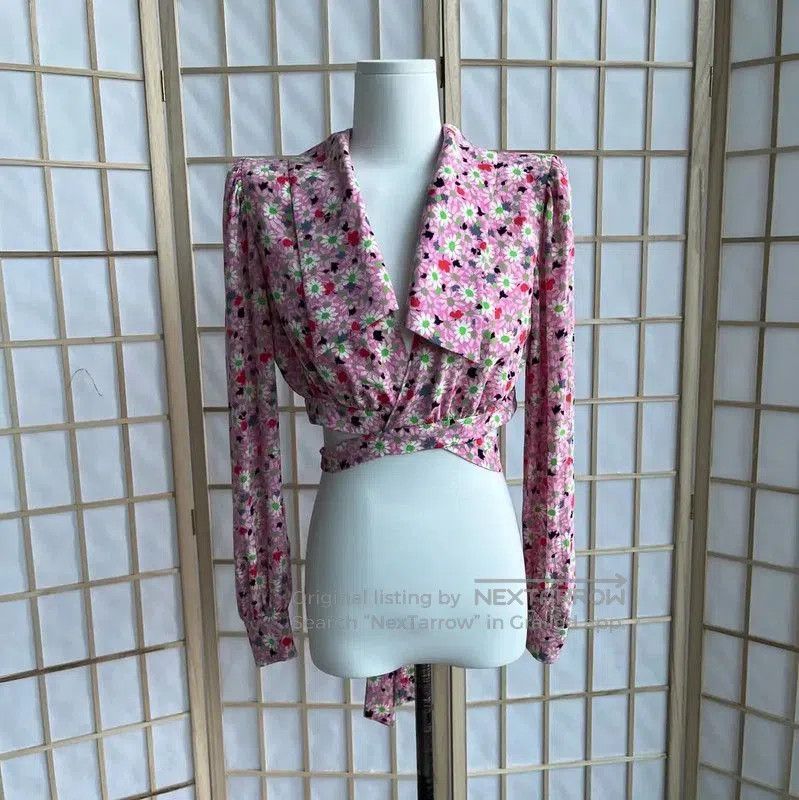 Miu Miu Miu Miu Floral Print Wrap Shirt . Size M / US 6-8 / IT 42-44 - 1 Thumbnail