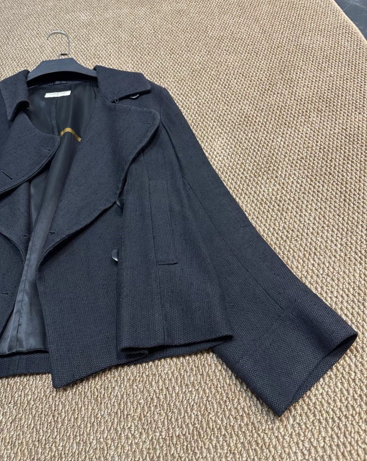 Dries Van Noten Dries Van Noten Navy Double-Breasted Wool Short Coat K23 Size XS / US 0-2 / IT 36-38 - 6 Thumbnail