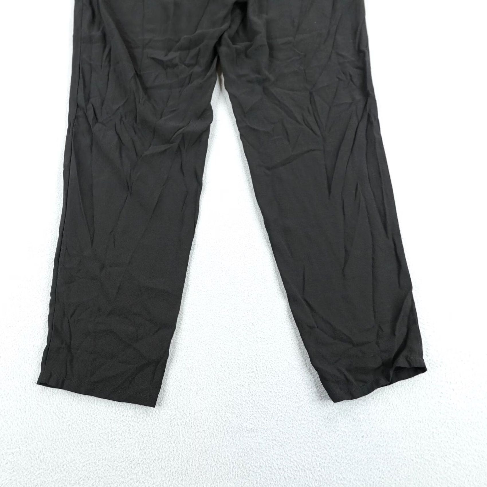 Eileen Fisher Eileen Fisher Pants Womens Medium Black Silk Tapered Lightweight Stretch Office Dress Pants Size 30" / US 8 / IT 44 - 6 Thumbnail
