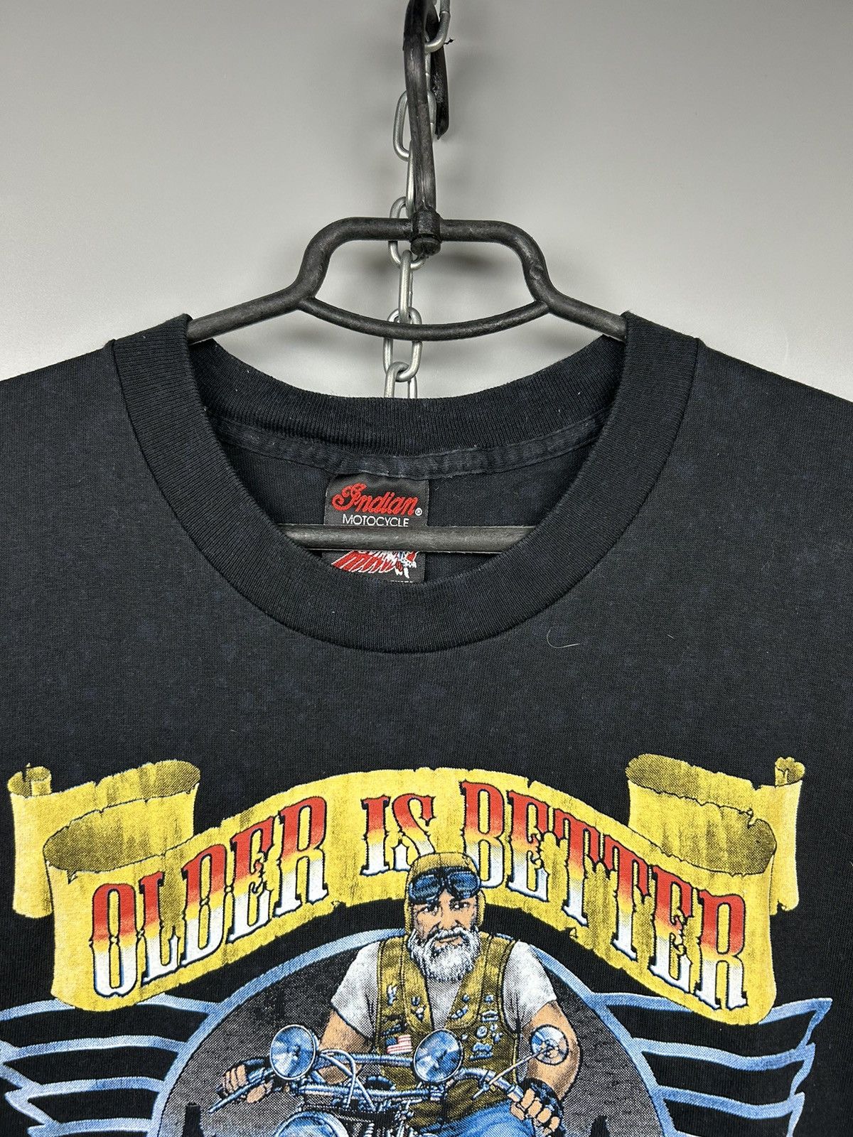 Vintage Vintage 90s Older is Better Indian Motocycle Biker Tee Size US L / EU 52-54 / 3 - 2 Thumbnail