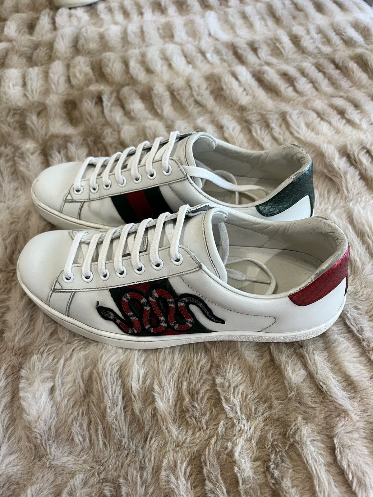 Gucci Gucci Ace Embroidered Snake Sneakers Size US 5.5 / EU 38 - 1 Thumbnail