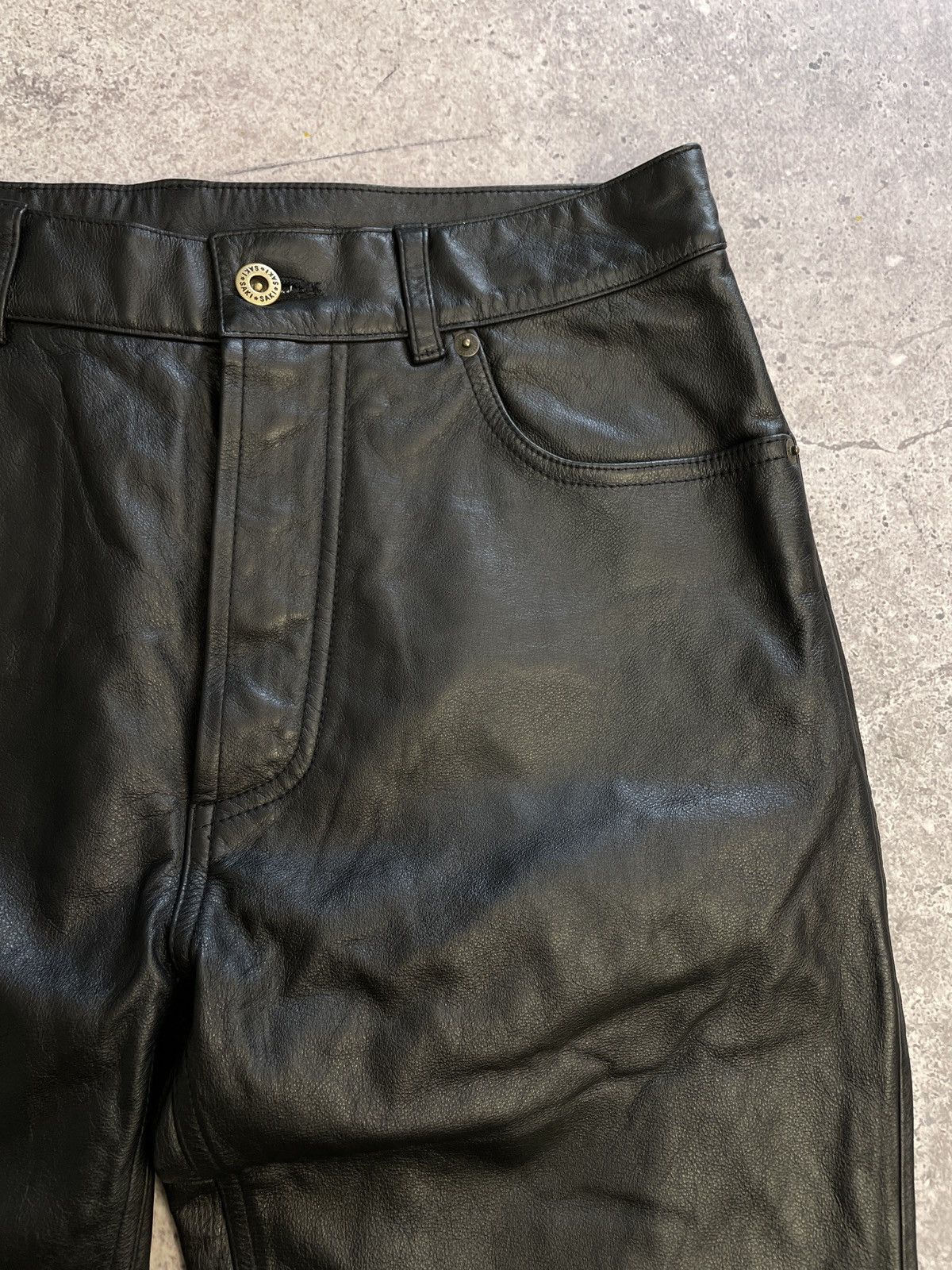 Vintage Vintage Like Harley Davidson Style Motto Leather Pants Size US 31 - 7 Thumbnail