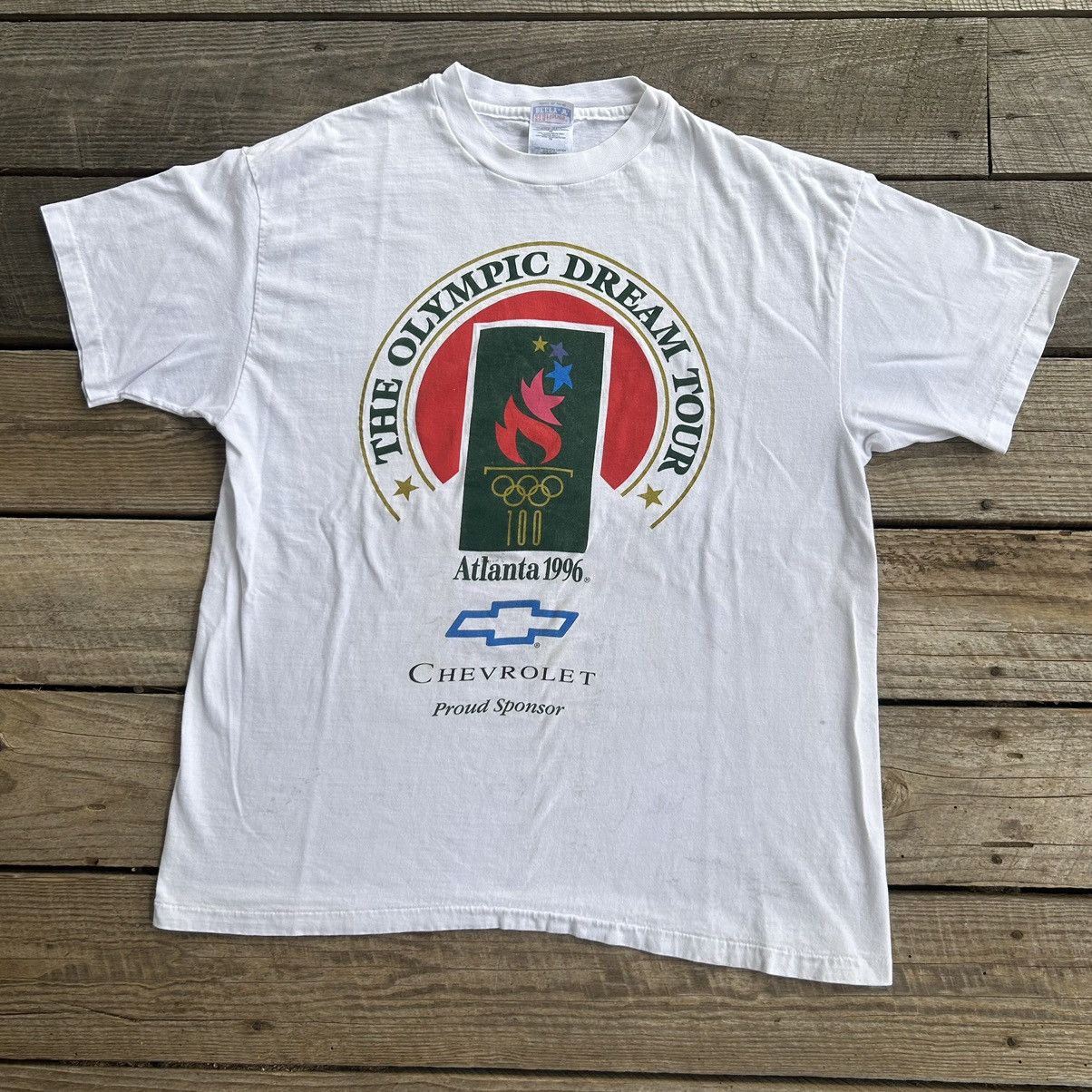 Vintage Vintage Atlanta 1996 Stained Olympics Torch Logo T Shirt Size US XL / EU 56 / 4 - 1 Thumbnail