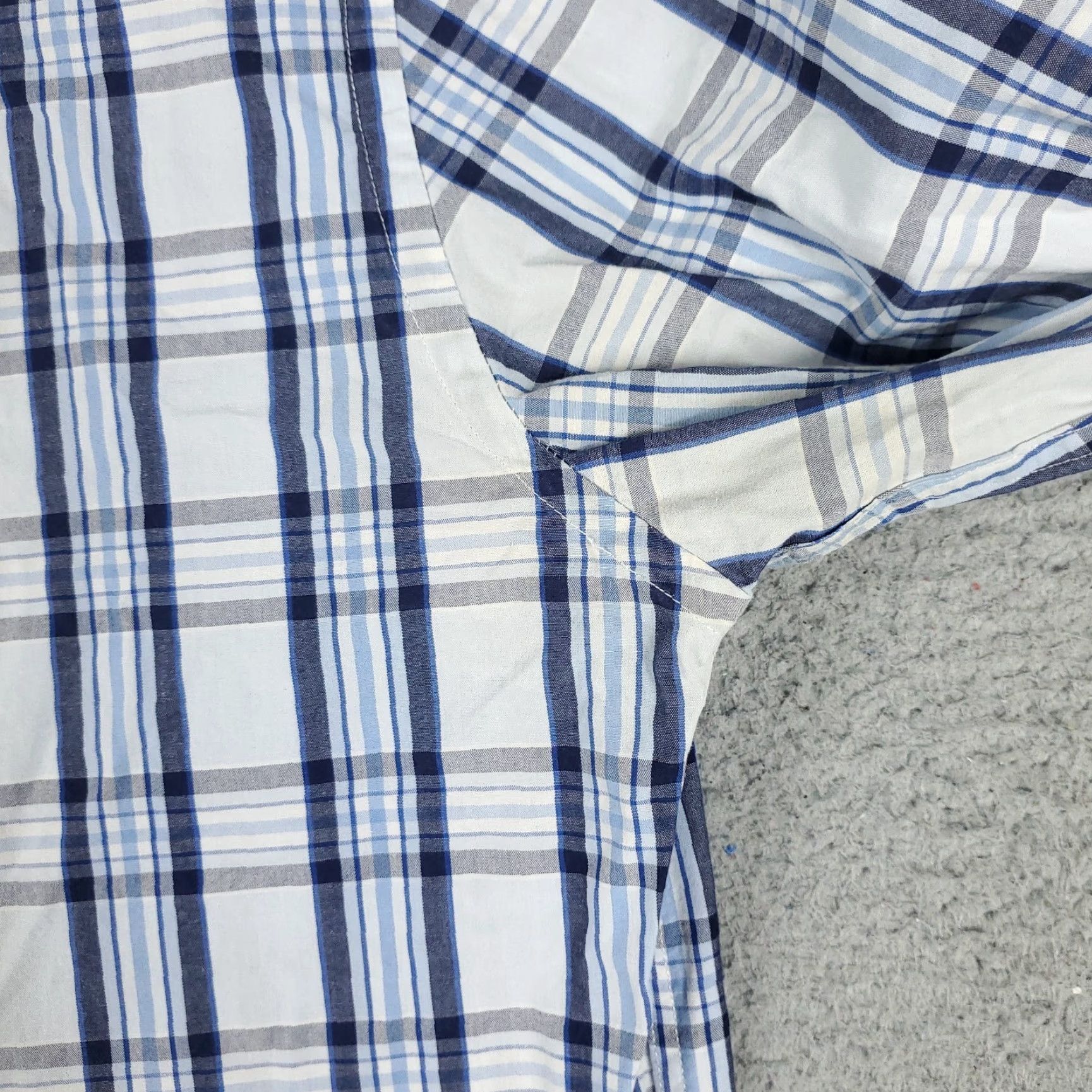 Tommy Hilfiger Tommy Hilfiger Shirt Mens 15.5 Blue Plaid Dress Button Up Long Sleeve Size 40R - 4 Thumbnail