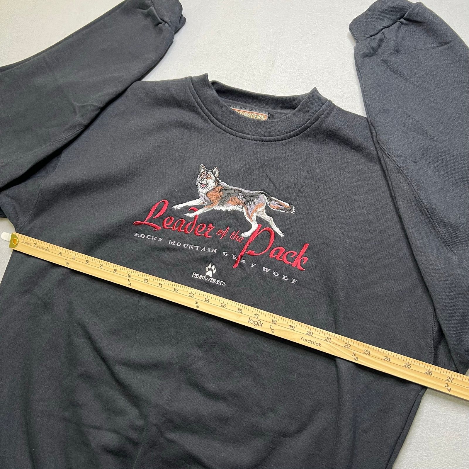 Vintage Headwaters Leader of the Pack Wolf Sweatshirt Mens XXL Black Size US XXL / EU 58 / 5 - 5 Thumbnail