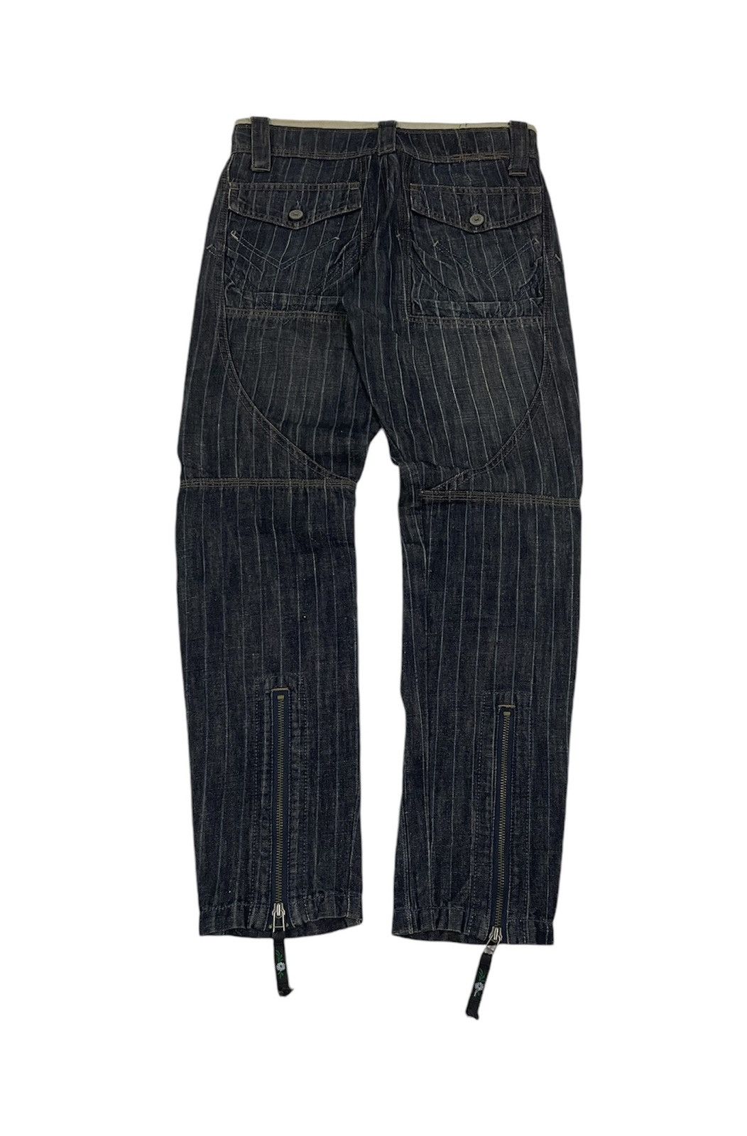 Marithe + Francois Girbaud Vintage MFG Jeans Bikers Stripes Zipper Jeans Size US 29 - 4 Thumbnail