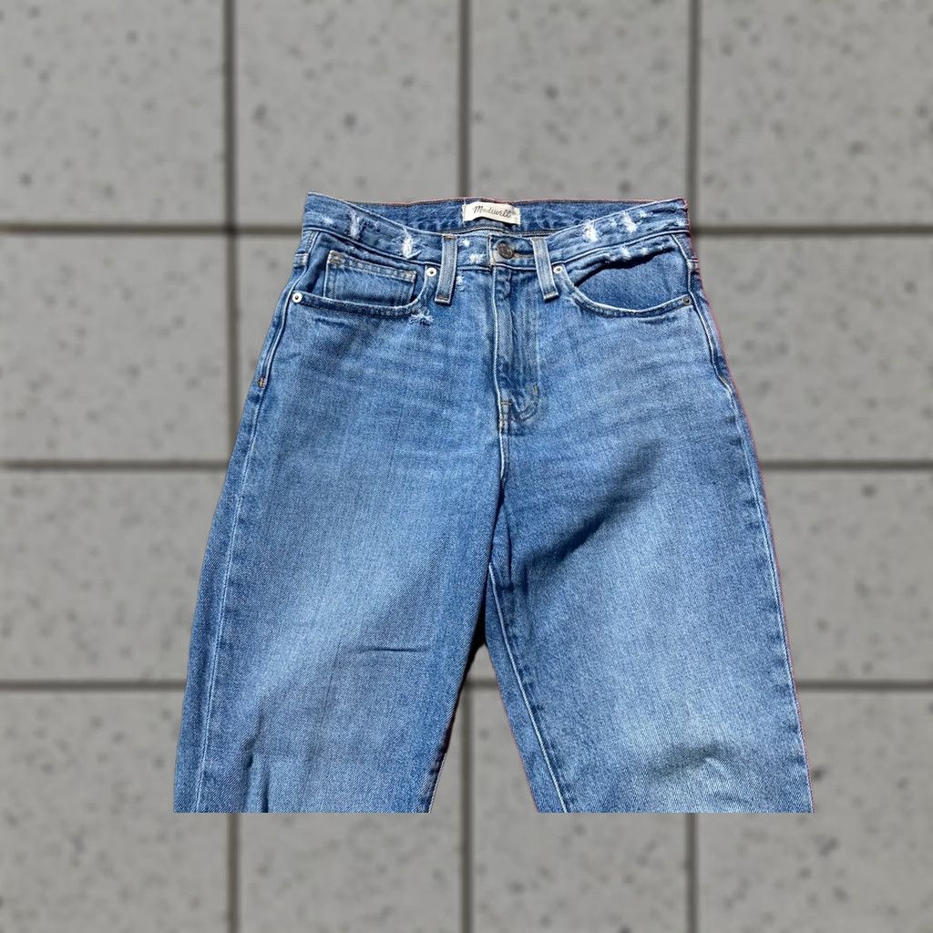 Madewell Madewell Jeans Womens Size 25 Blue Mom High Rise Straight Denim 100% Cotton Inseam 26in Regular Women Type Jeans Size 42" / US 20 - 1 Thumbnail