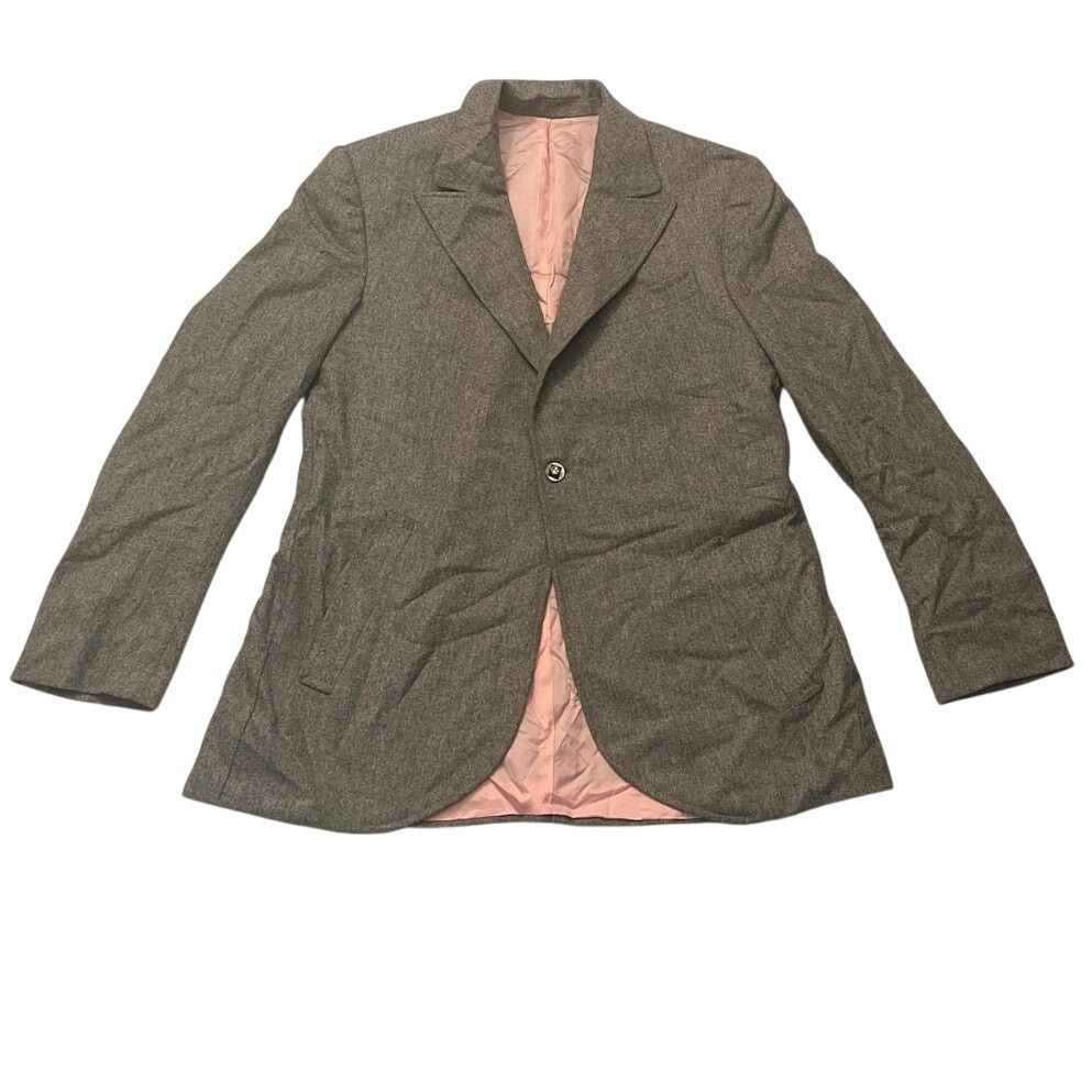 Vintage Gray Blazer with Mother of Pearl Buttons
