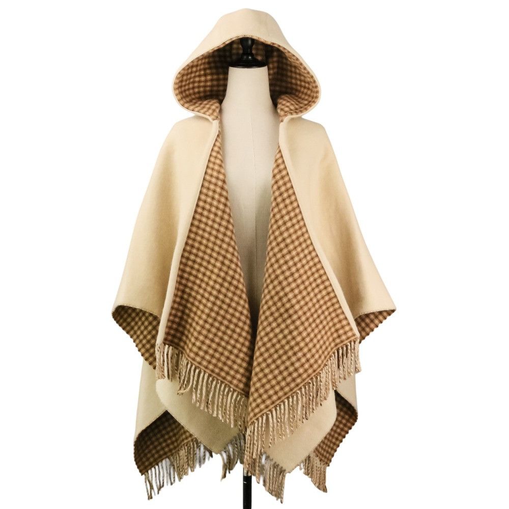Fendi Fendi Fendi Wool Blend Hooded Cape Textile Shawl FXX722AHR1 DUTY FREE for USA Size ONE SIZE - 1 Thumbnail
