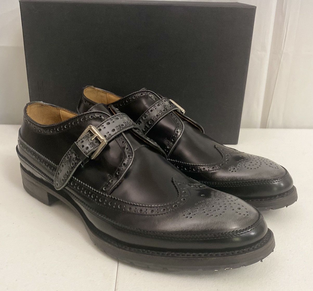 Dsquared2 Dsquared2 🇮🇹 Black Leather Monkstrap Mudguard Brogue 11 NEW Size US 11 / EU 44 - 1 Thumbnail