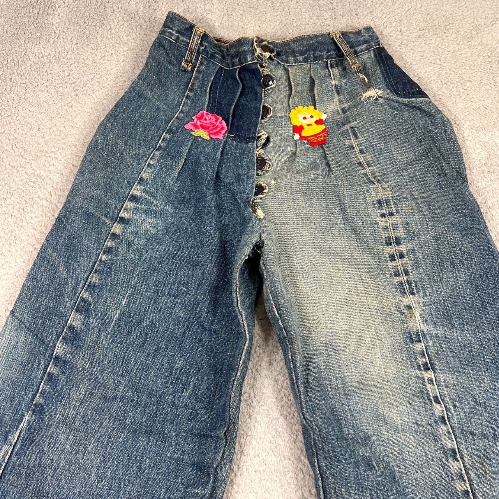 Levi's VINTAGE Levi's 501 Jeans 34x30 Dark Denim Flared Hippie Patchwork 80s Mens Size US 34 / EU 50 - 6 Thumbnail